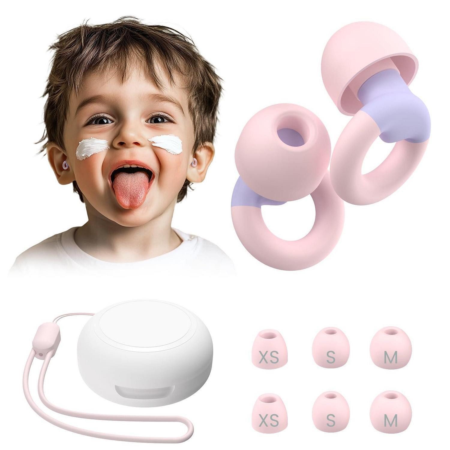 LuxusKollektion Gehörschutzstöpsel Ohrstöpsel Kinder 2Paar 25-30dB Pink Orchid