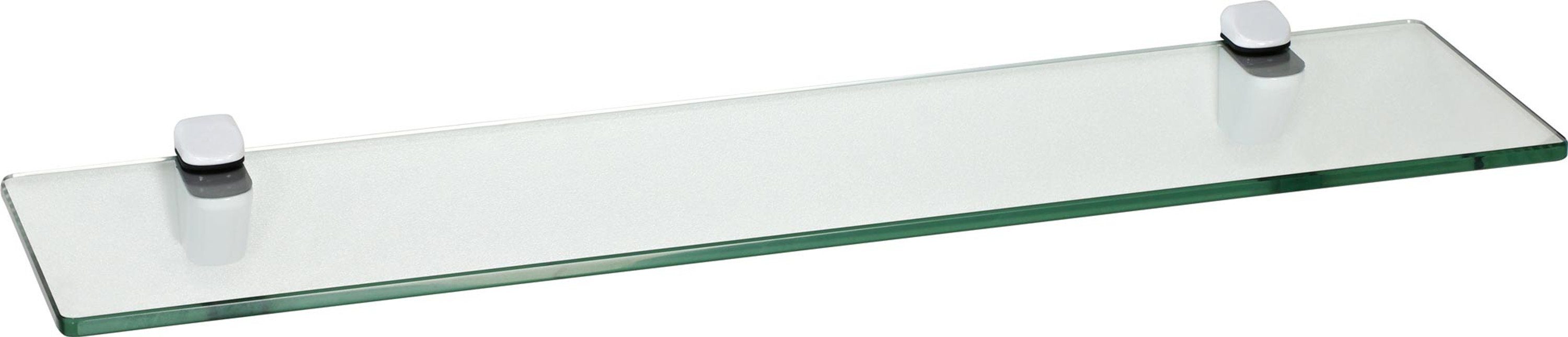 ib style Wandregal Glasregal 8mm eckig klar 40 x 15 cm + Clip CUCALE Weiß, ESG-Sicherheitsglas