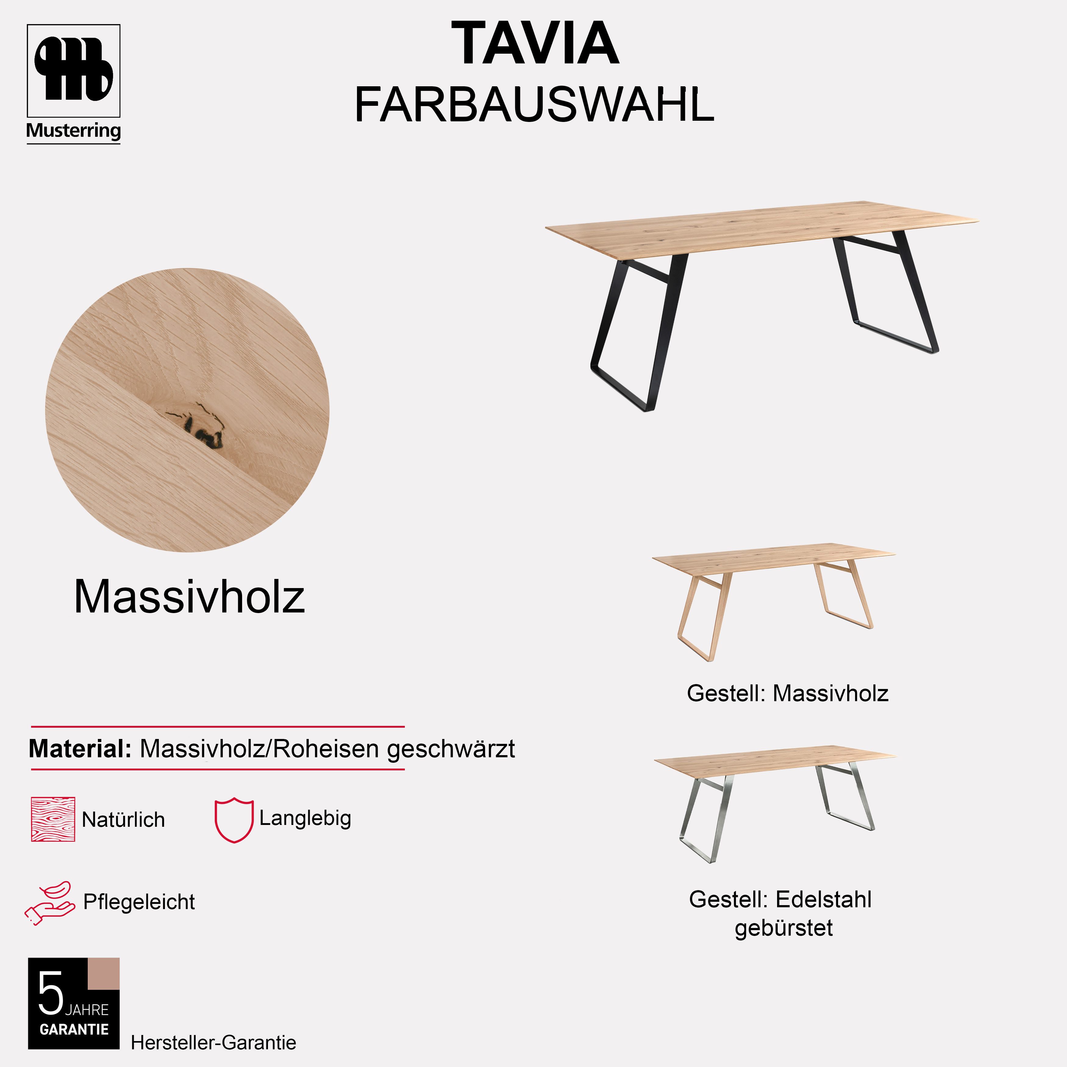Musterring Esstisch Tavia, Bügelgestell in 3 Farben, Platte Charakter-Eiche geölt, fest montiert