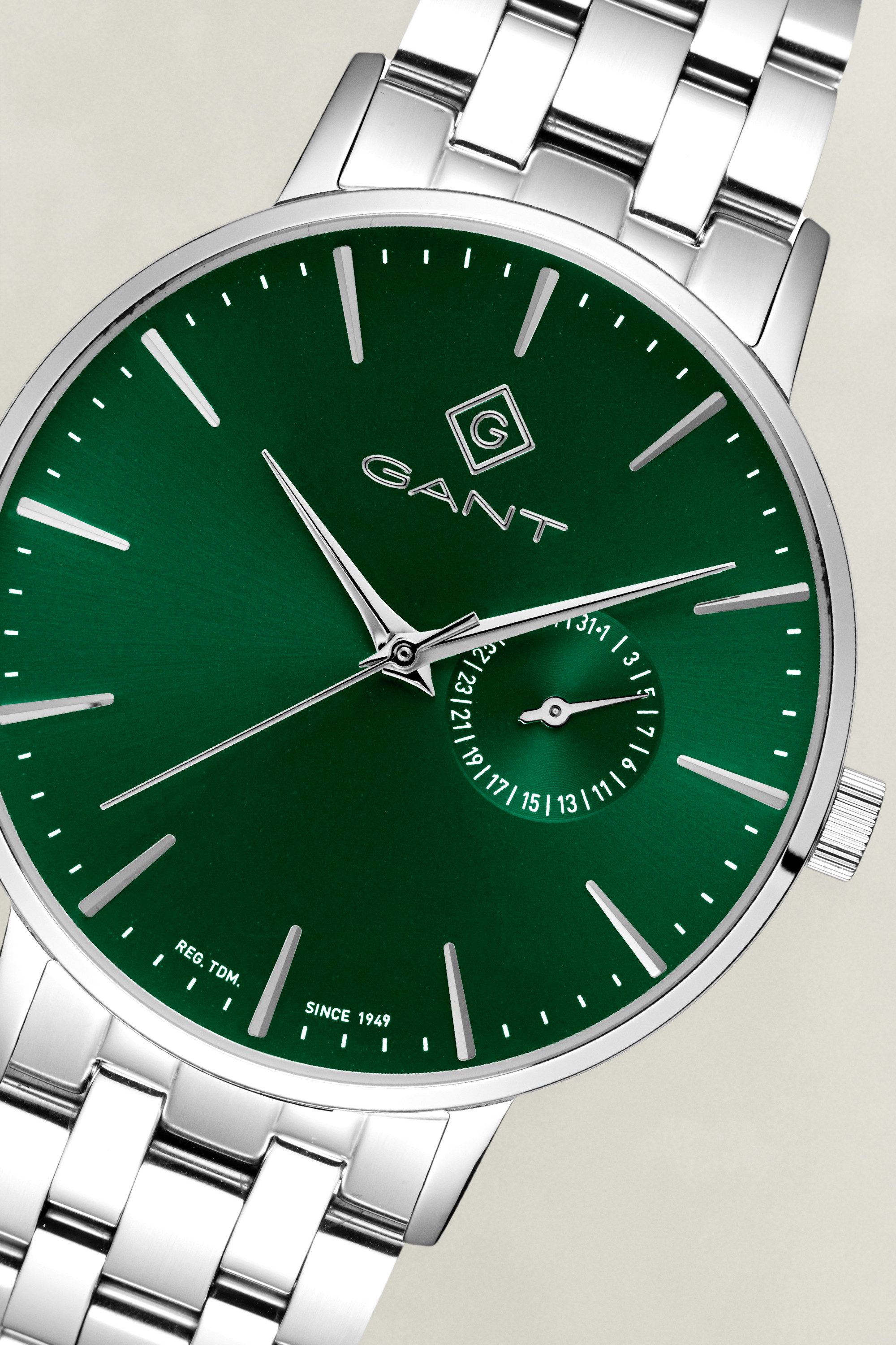 Gant Quarzuhr Park Hill III G105026, Armbanduhr, Herrenuhr, Edelstahlarmband, analog, Tag
