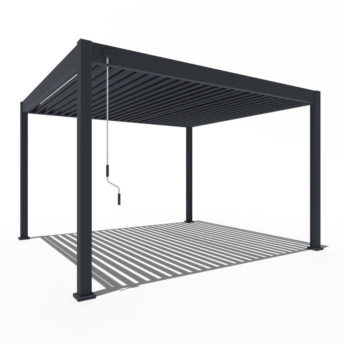 Weide Pergola Deluxe Pavillon Terrassenüberdachung Alu 3,6 x 4 M anthrazit, BxTxH: 399x360x255 cm