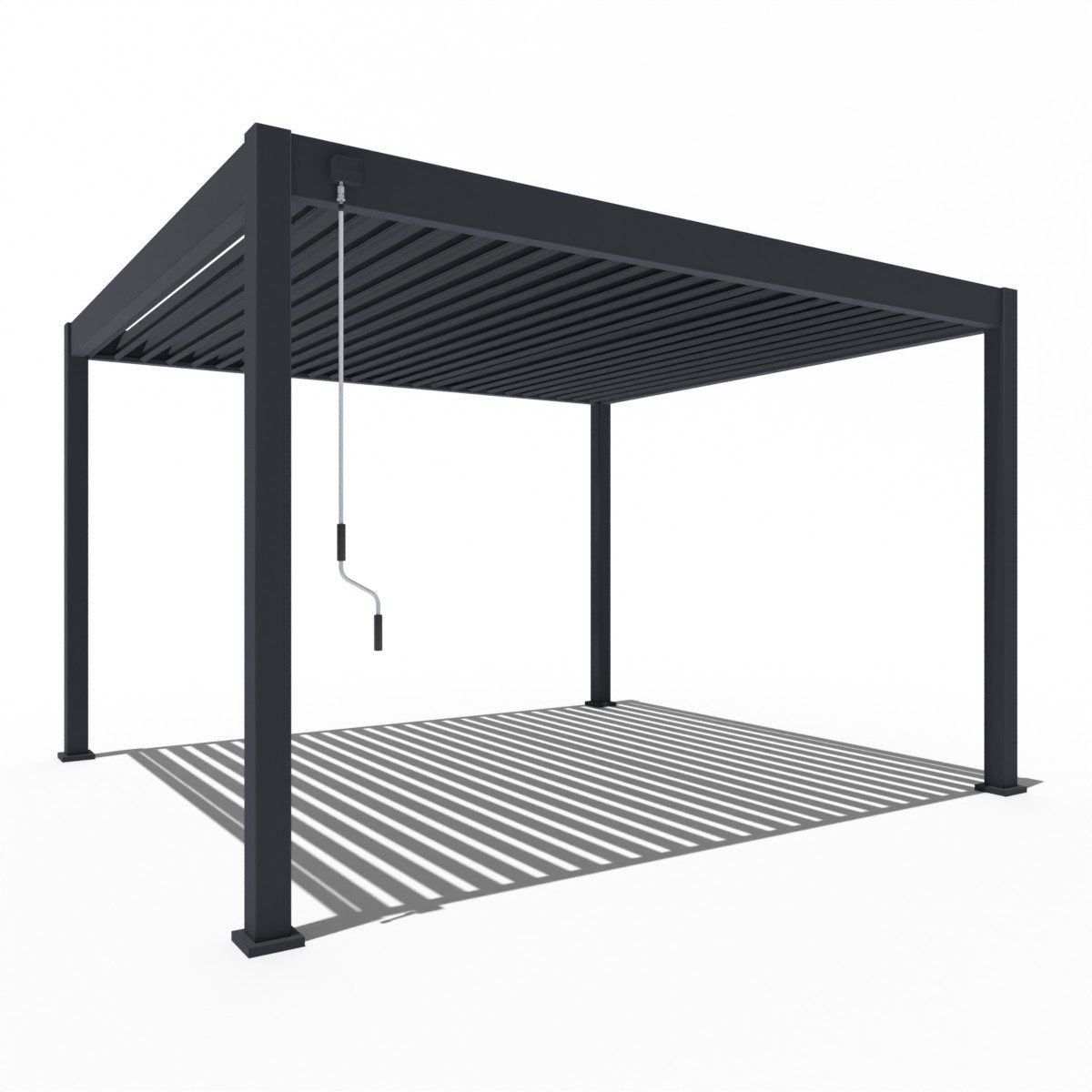 Weide Pergola Deluxe Voll-Alu Pavillon 3,6 x 4 M anthrazit Pergola