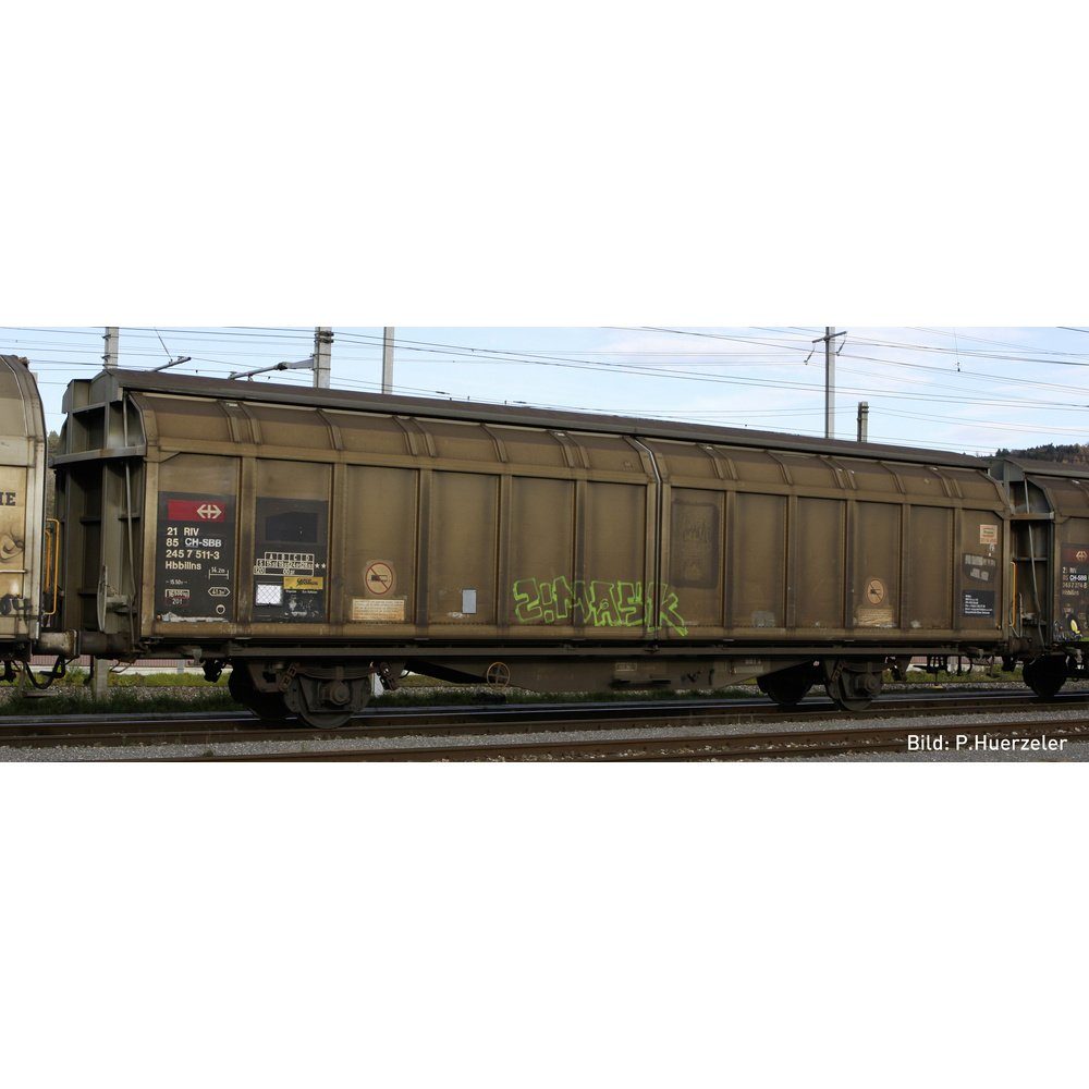 Hobbytrain Güterwagen Hobbytrain H24660 N 2er-Set Schiebewandwagen Hbbillns der SBB