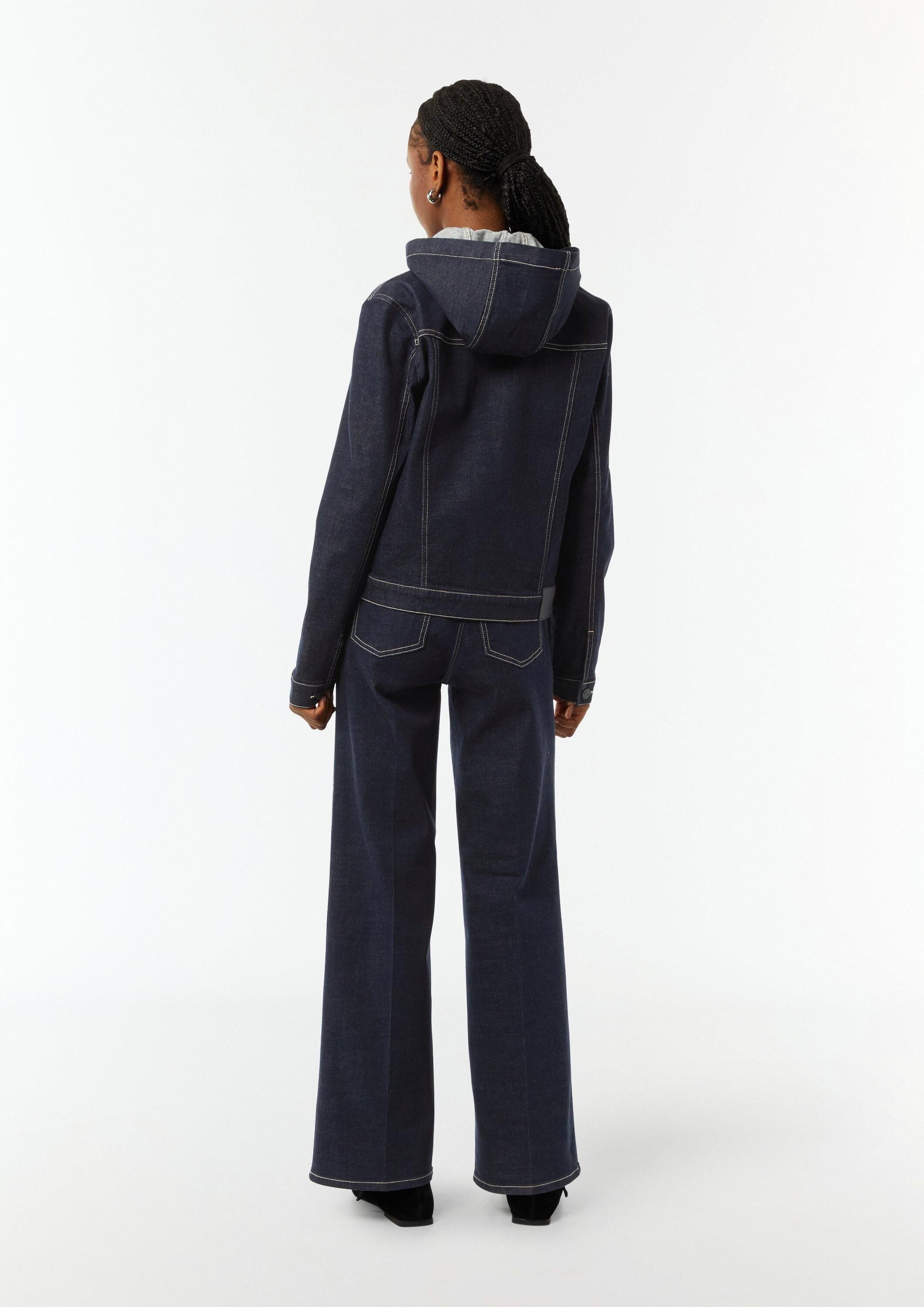 comma Funktionsjacke Indoor-Jacke Jeansjacke mit abnehmbarer Kapuze