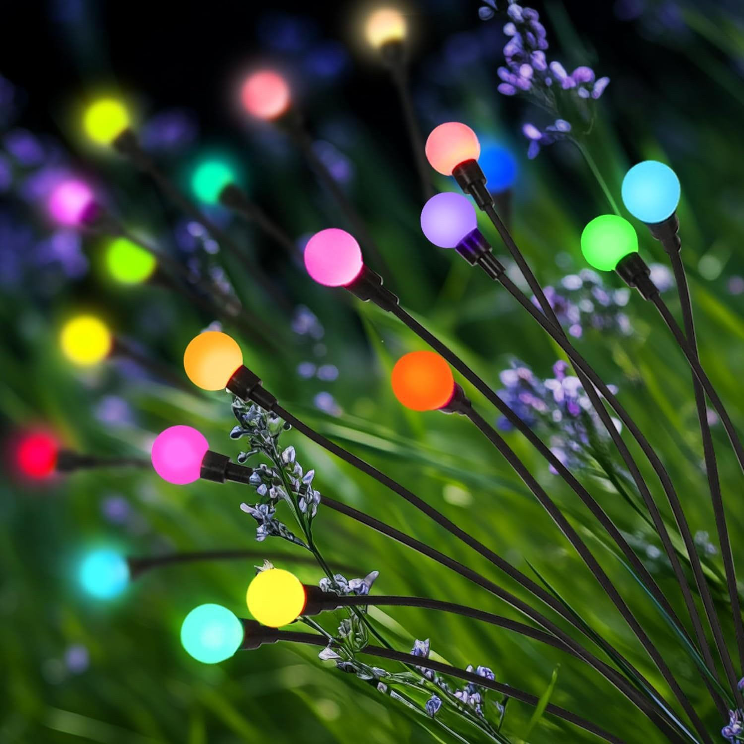 autolock Gartenleuchte 2 Stück Solar Gartenleuchten Outdoor,8 LED Solar Glühwürmchen, Licht, Wasserdichtes Solar lichterkette außen,für Garten,dekorative