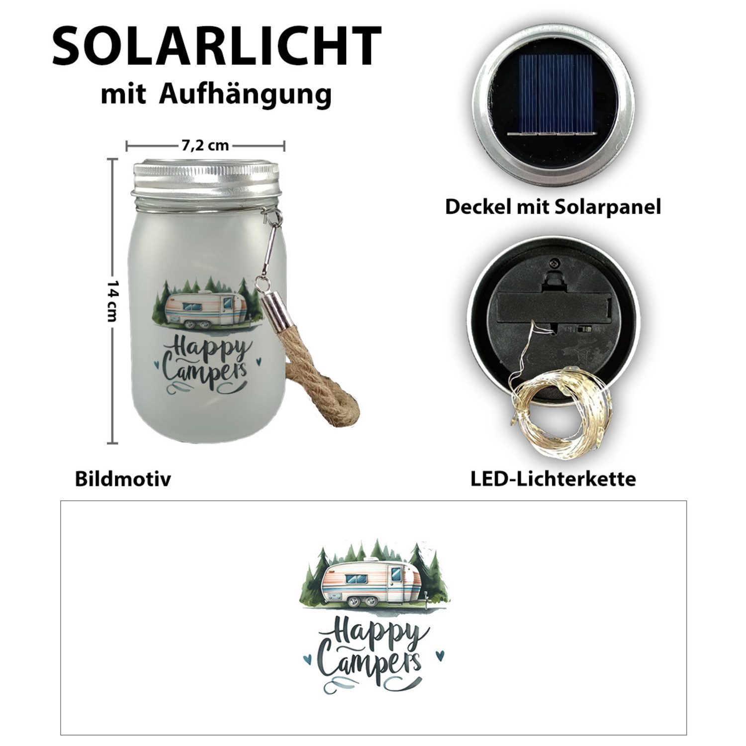 speecheese Dekolicht Happy Campers Wohnwagen Solarlicht günstig online kaufen