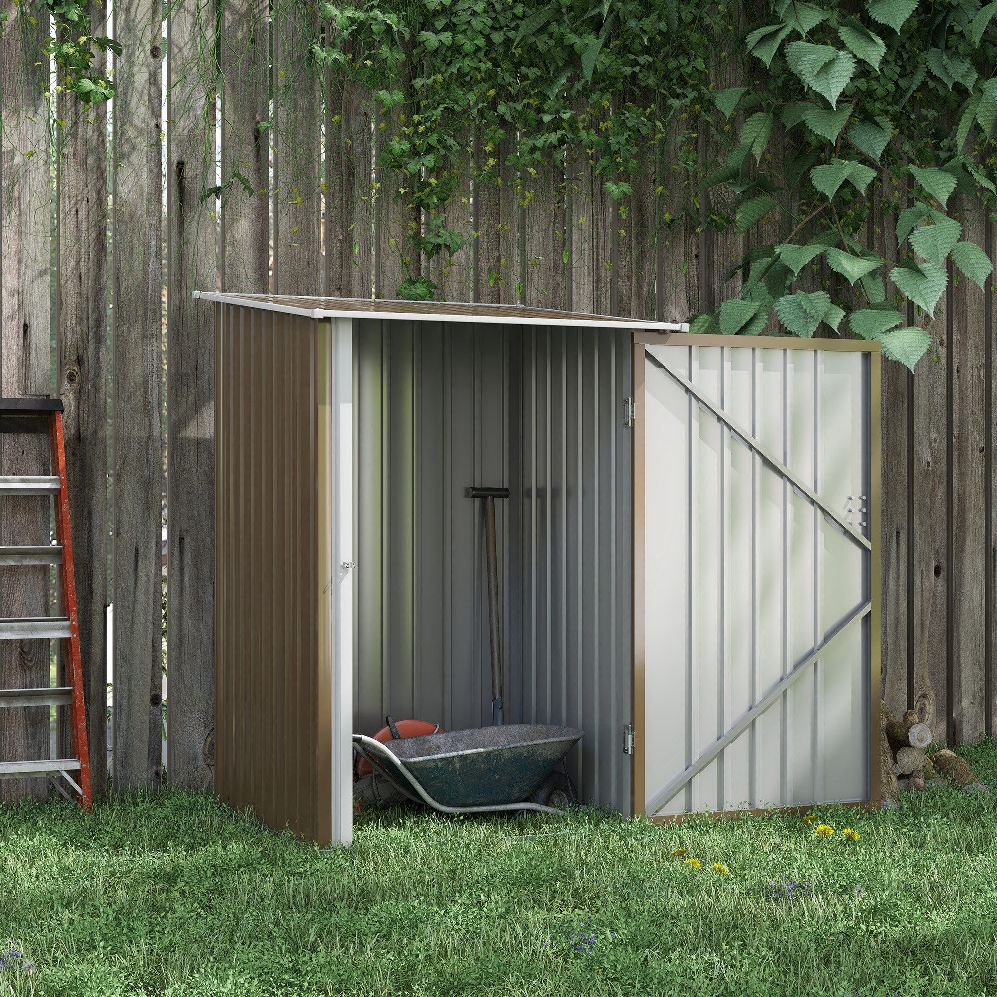 Outsunny Gerätehaus Gartenschuppen mit Pultdach, abschließbar, günstig online kaufen