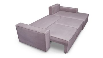 Siblo Ecksofa Ein minimalistisches Ecksofa Armando mit Schlaffunktion - Bettzeugbehälter - bequemes Ecksofa - modernes Wohnzimmer