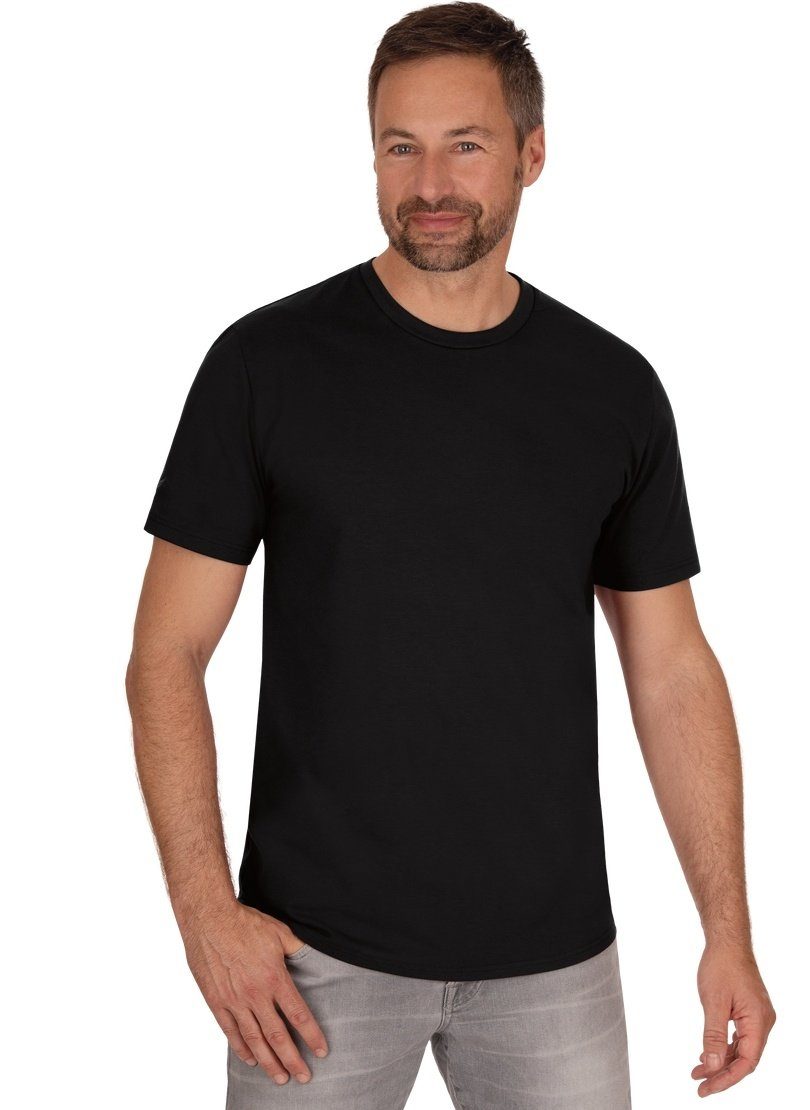 Trigema T-Shirt TRIGEMA T-Shirt aus 100% Biobaumwolle schwarz-C2C