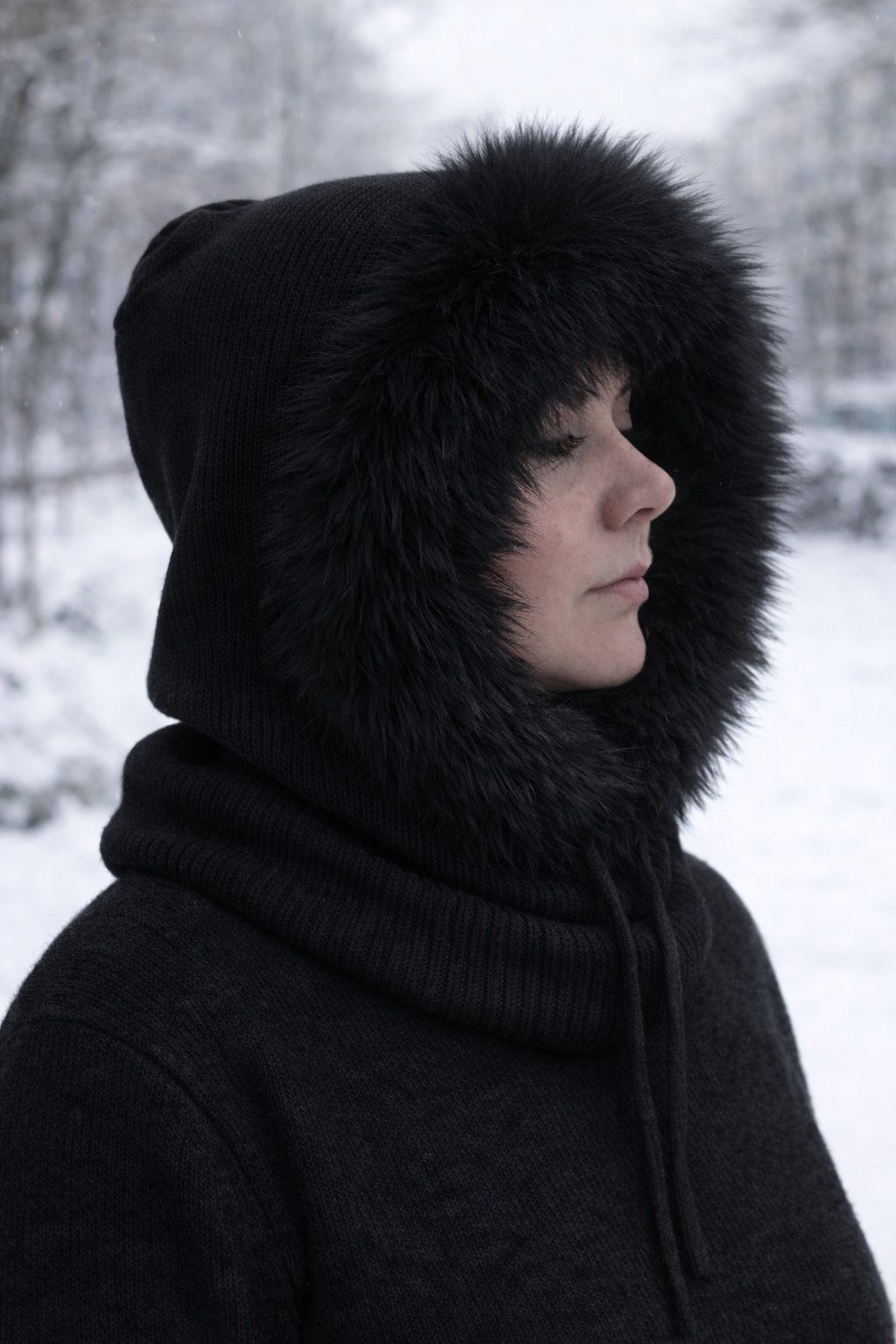 soma Modeschal Kapuzenschal Damen&Herren mit Kunstfell Winter Schal Kapuze schwarz, (Set, 1-St. Schal mit Mütze), Kapuzenkragen mit Bindeband Weich gefüttert,winddicht Schal mit Kapuze