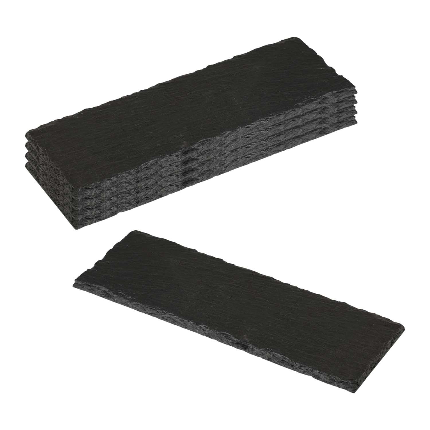 Kesper Servierbrett 5 Stück Buffetplatte aus Schiefer - 30 x 10 cm, Schiefer, (5-St), naturbelassener Rand