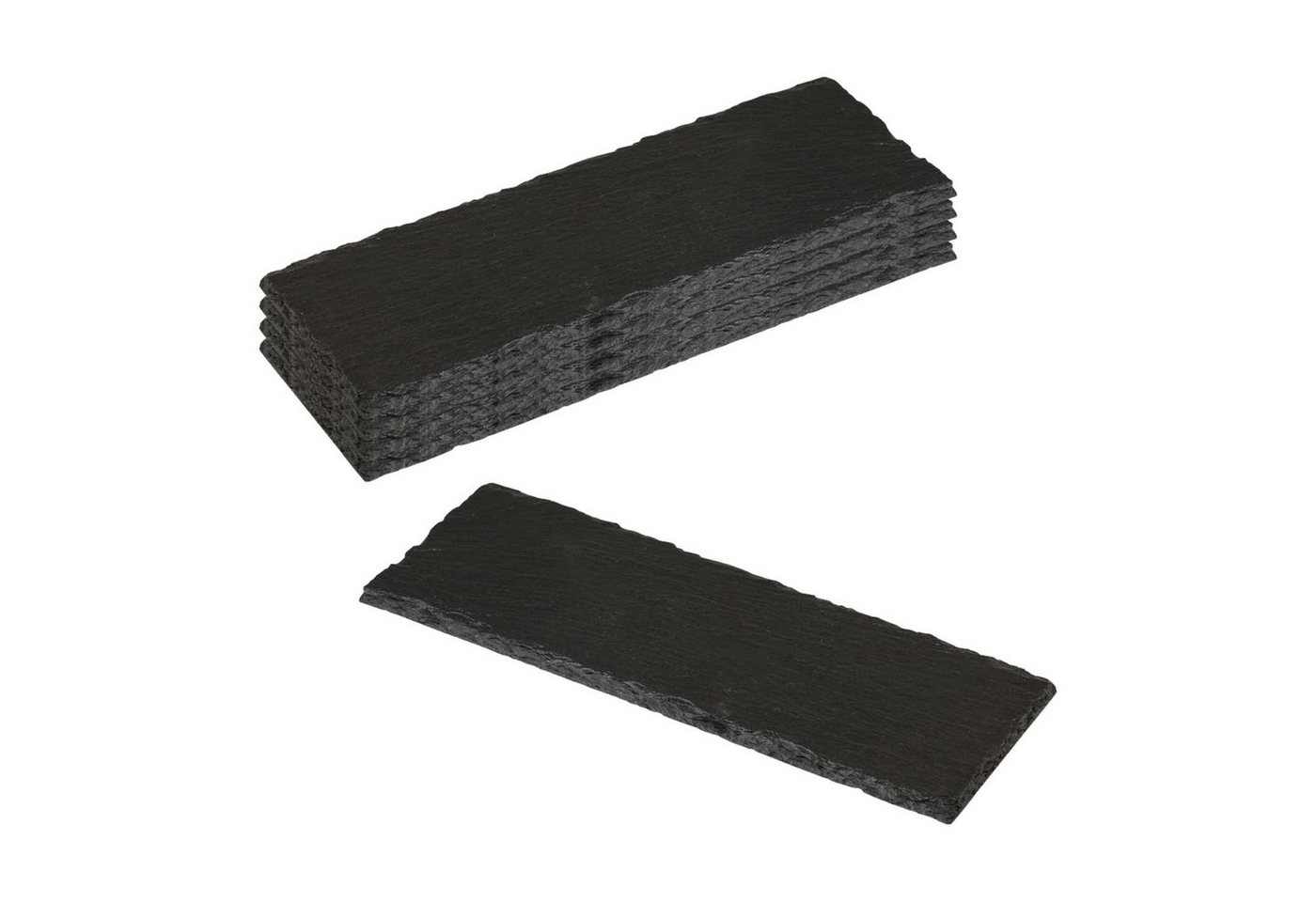 Kesper Servierbrett 5 Stück Buffetplatte aus Schiefer - 30 x 10 cm, Schiefer, (5-St), naturbelassener Rand