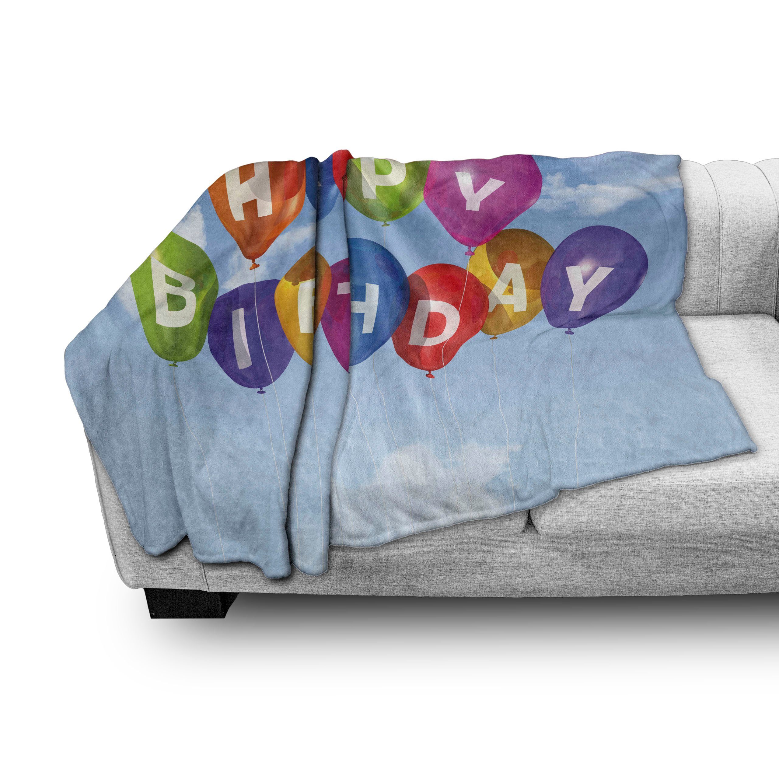 Wohndecke Geburtstag Letters Plüsch Luftballons für Außenbereich, Innen- Abakuhaus, den und Sky Gemütlicher