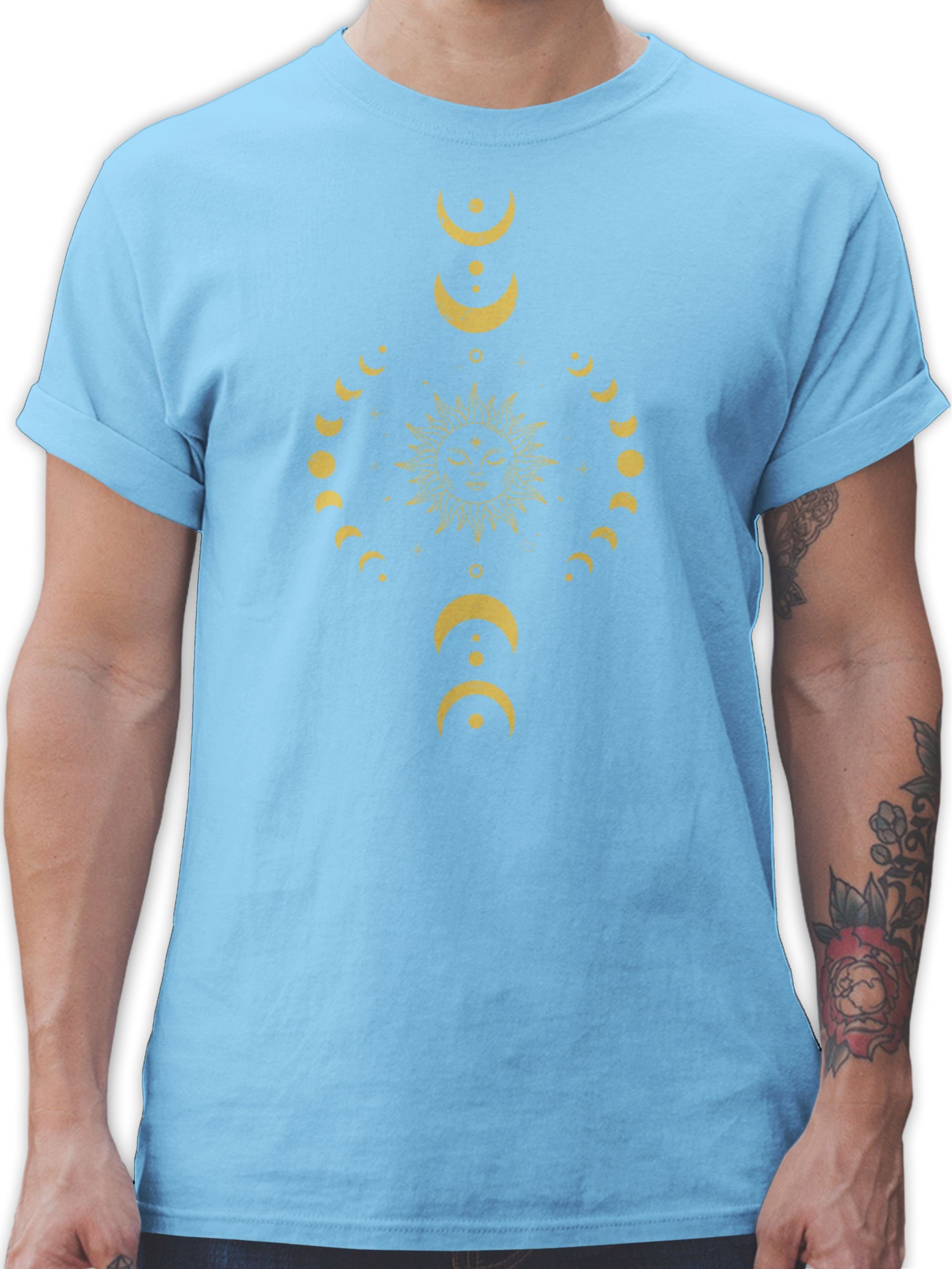 Shirtracer T-Shirt Yoga Namaste Mandala Chakra Yoga 01 Hellblau