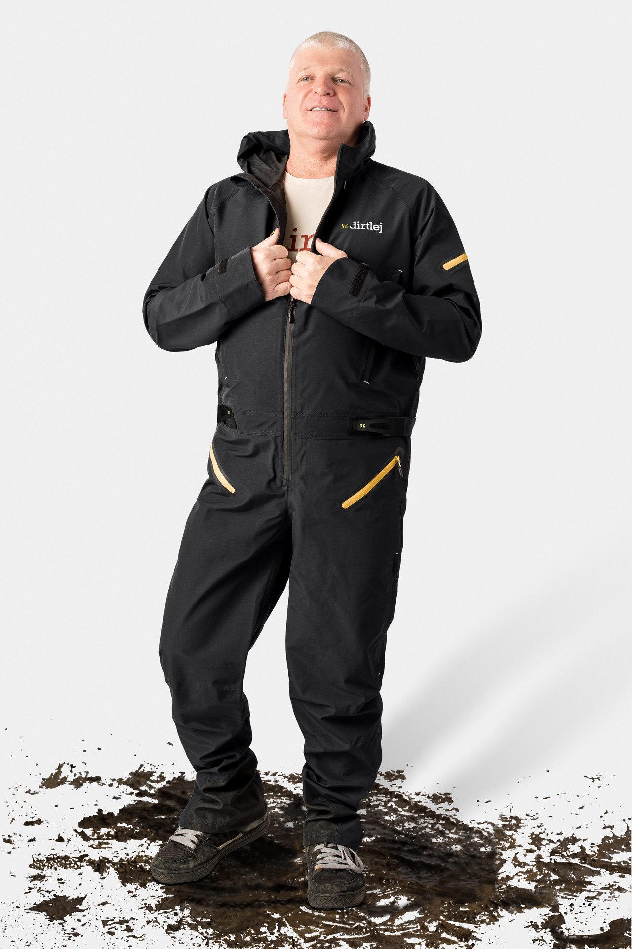 Dirtlej Regenoverall dirtsuit core edition loose cut V2.0 graphite/honey keine abnehmbaren Beine