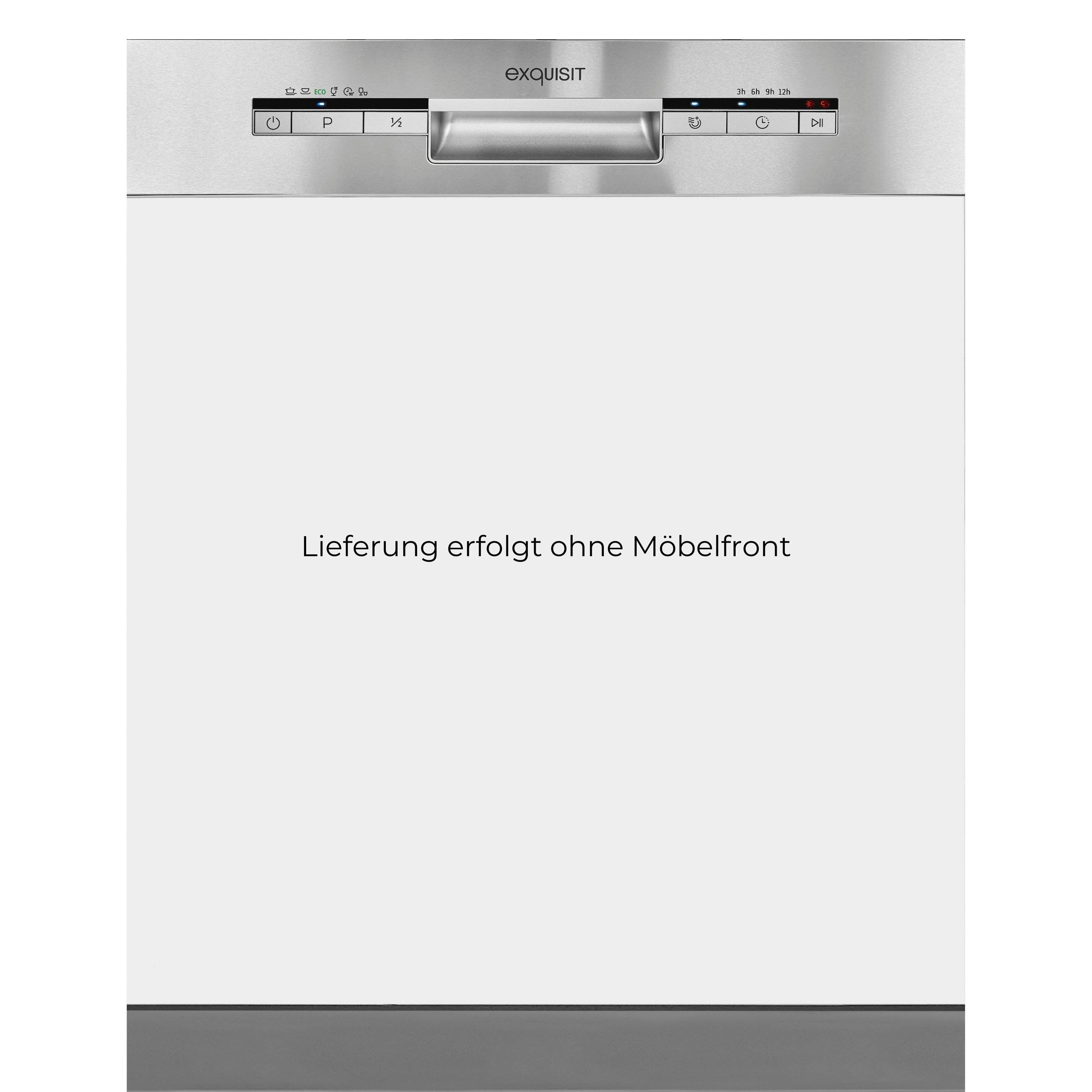 exquisit teilintegrierbarer Geschirrspüler EGSP1012-EB-030E, 11 l, 12 Maßgedecke, Wassersparend (ECO Programm)