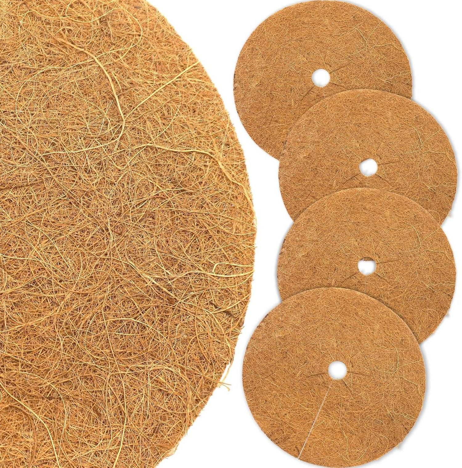 Abdeckhaube Kokosmatte Winterschutz Pflanzen Kokos-Mulchscheibe 30cm Topfpflanzen