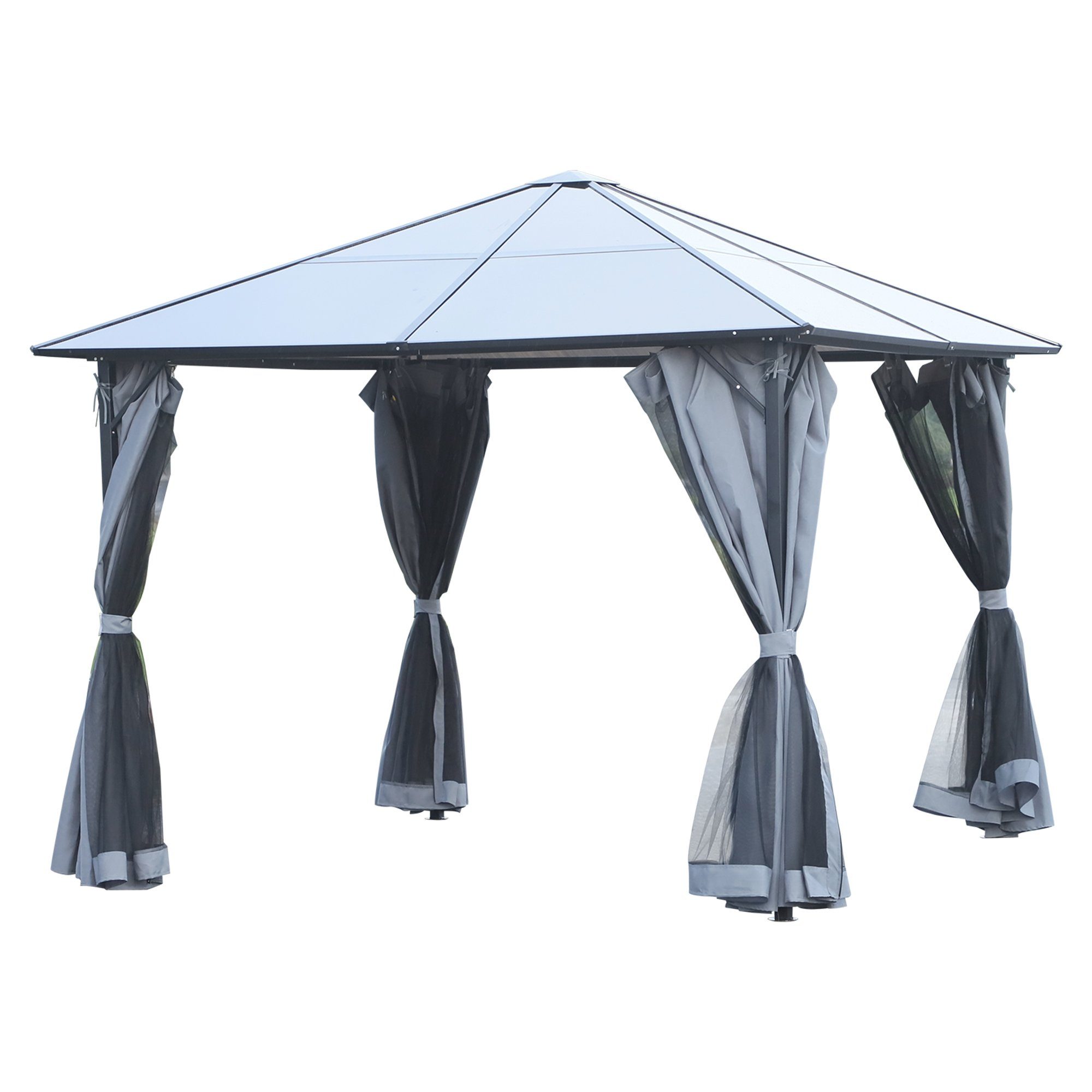 Outsunny Pavillon Gartenpavillon mit Seitenteilen, PC günstig online kaufen