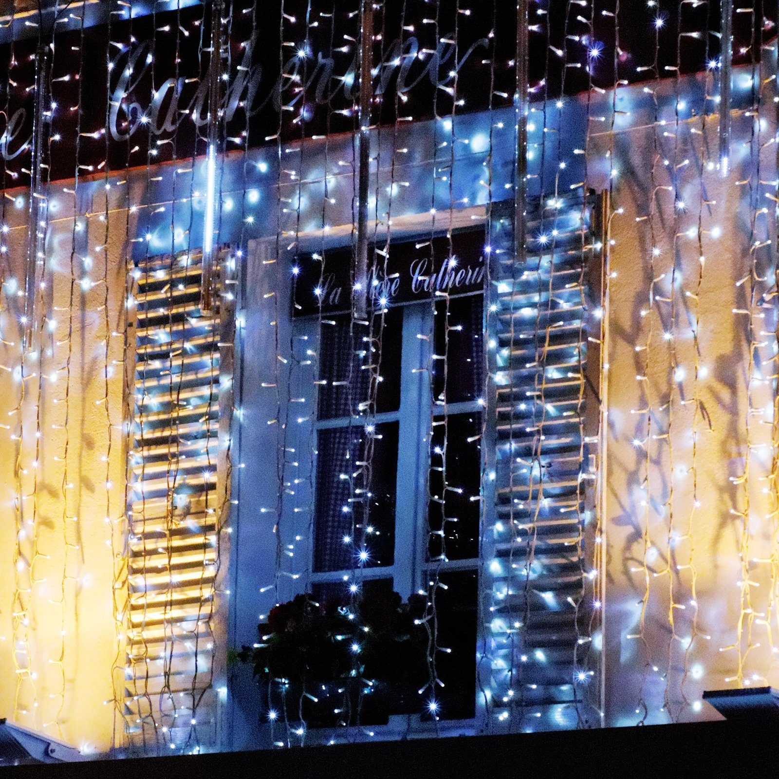 Weihnachten Lichtvorhang Lichterkette Kaltweiß LED-Lichterkette 8 3m/6m Salcar Beleuchtungsmodi LED