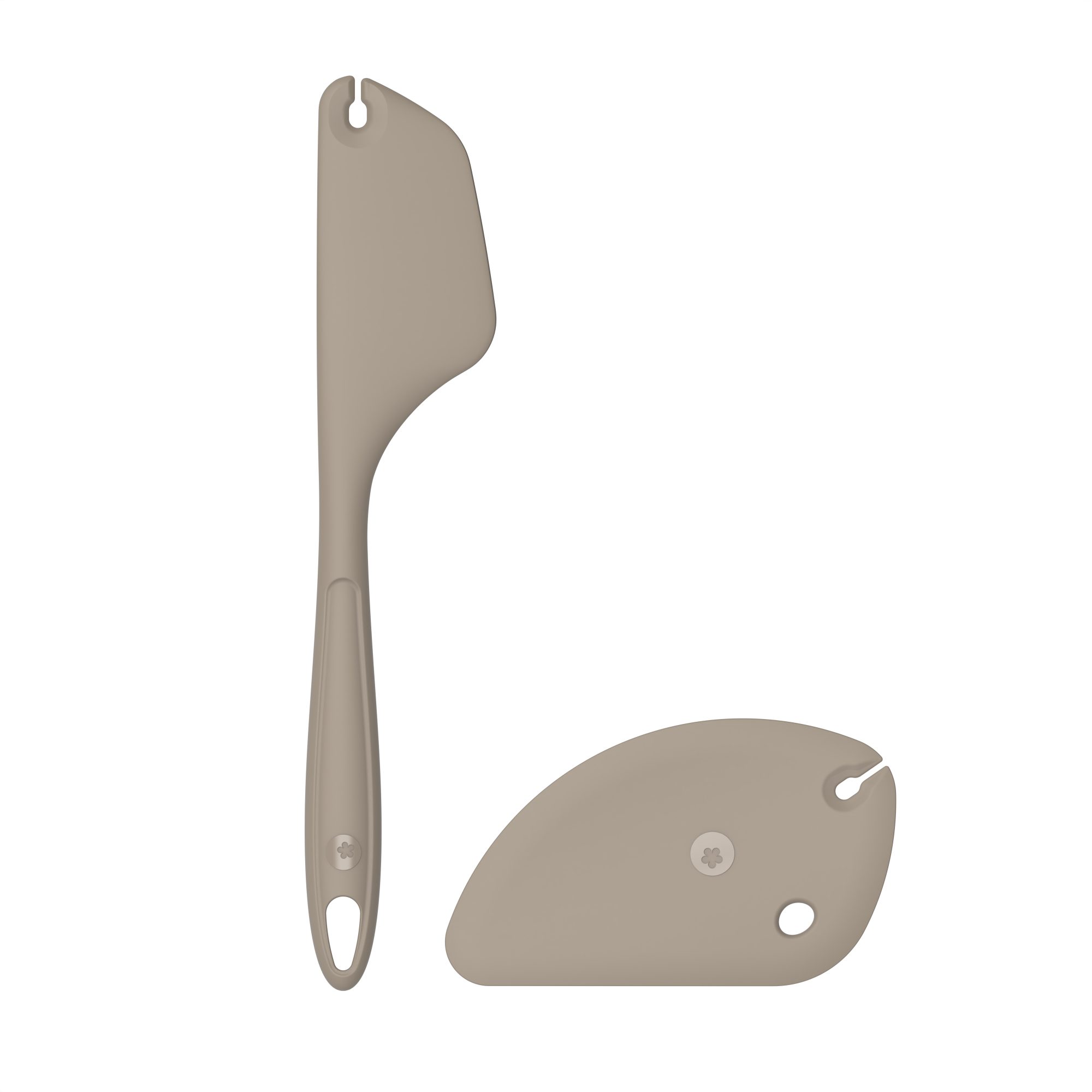 Kochblume Kochbesteck-Set Allzweckschaber + Teigkarte - 2-tlg. - taupe