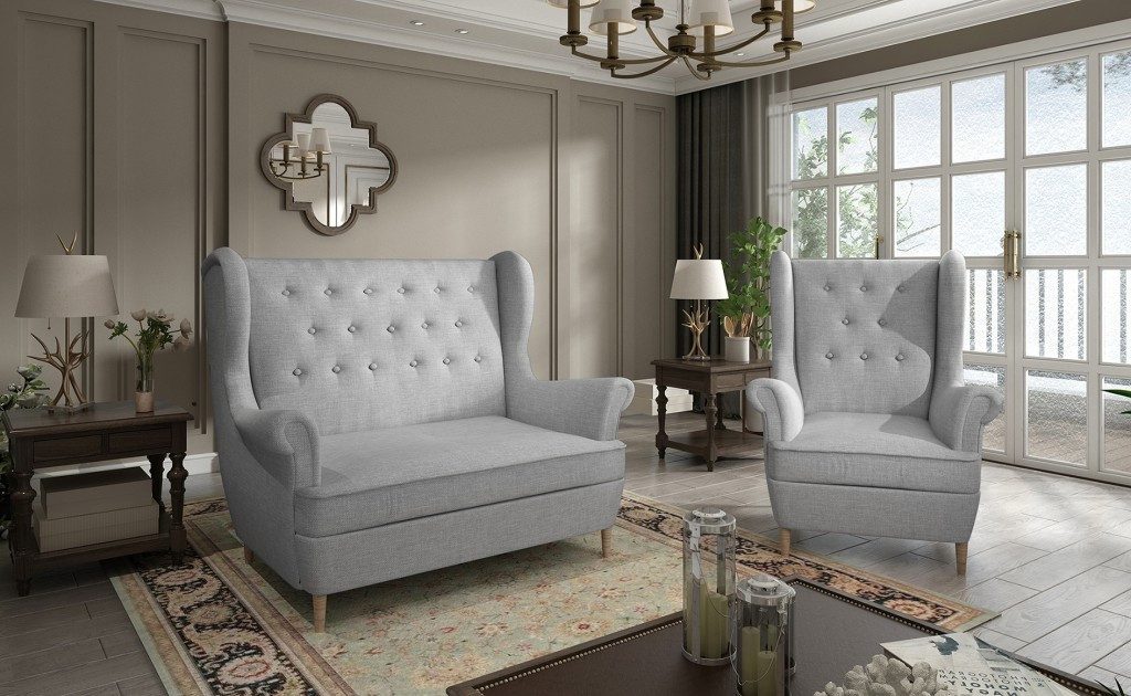 Xlmoebel Polstergarnitur Chesterfield Couch 2+1 Sitzer Sofagarnitur in elegantem Design, (2-tlg), Made in Europa