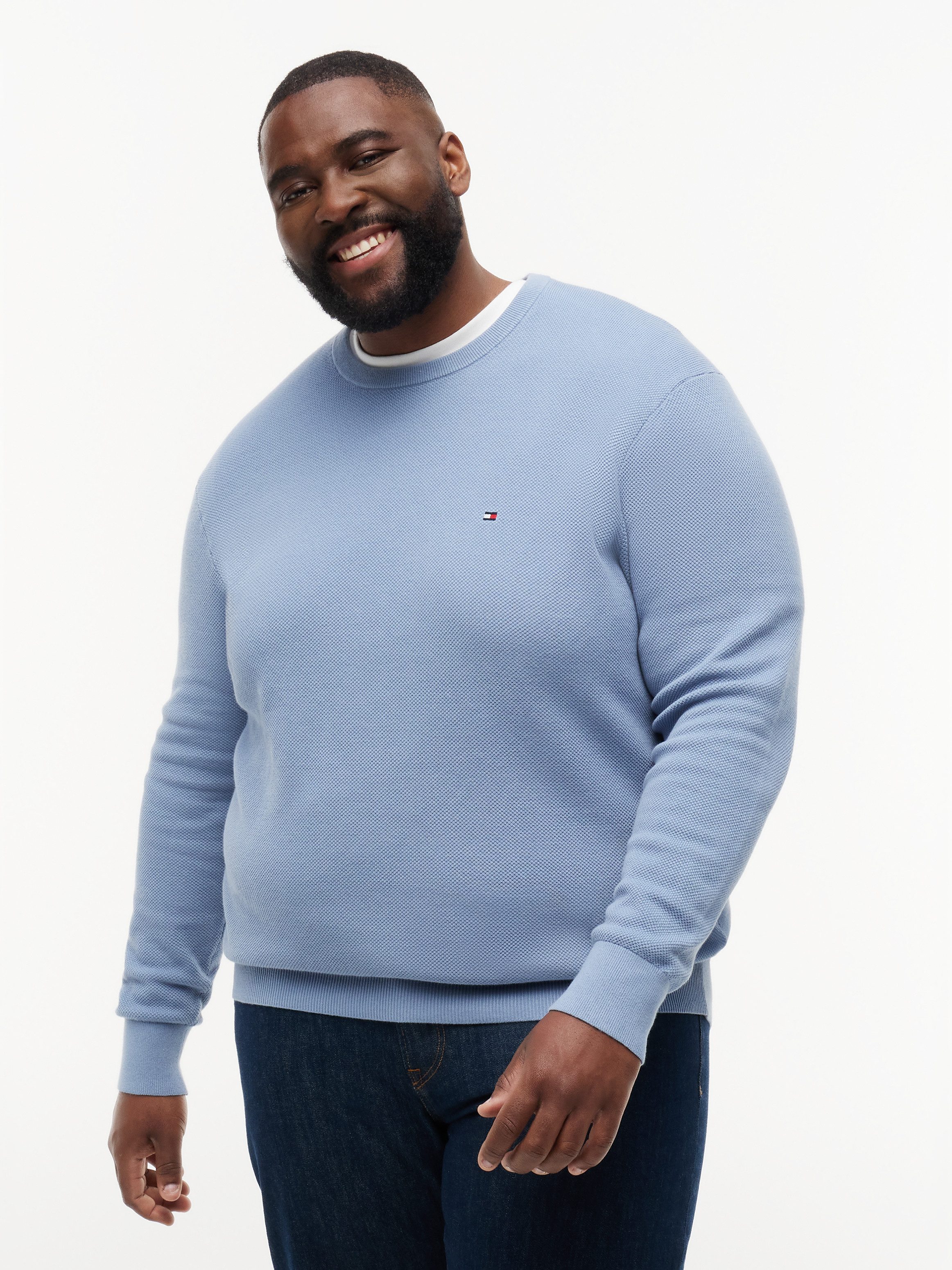 Tommy Hilfiger Big & Tall Rundhalspullover ESSENTIAL STRUCTURE CREW NECK Große Größen, regular fit