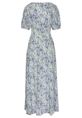 Buffalo Maxikleid mit zartem Blumendruck und V-Ausschnitt, Sommerkleid, Strandkleid