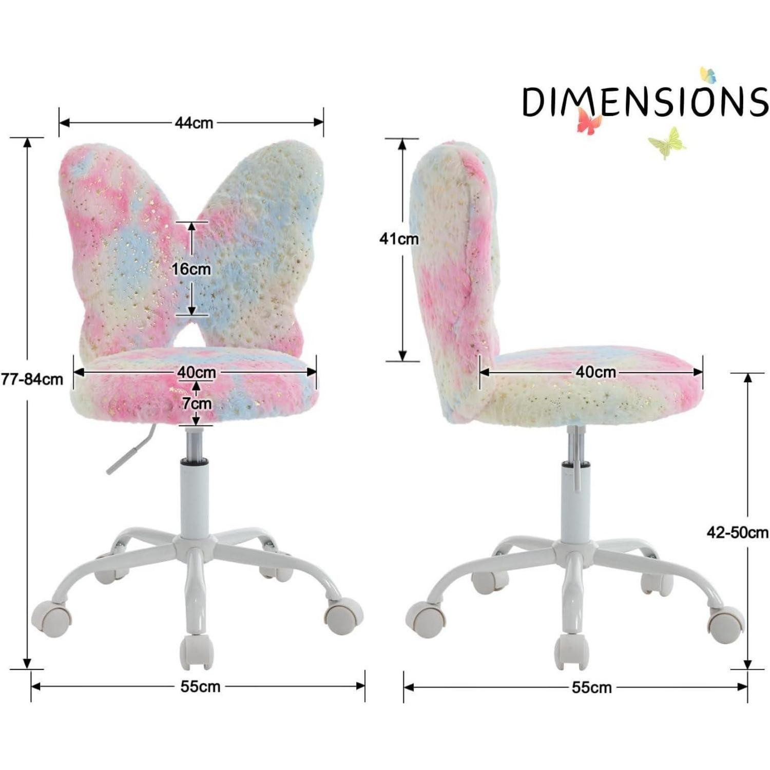 LuxusKollektion Kinderstuhl Kunstfell Kinder Schreibtischstuhl Rosa Höhenve günstig online kaufen