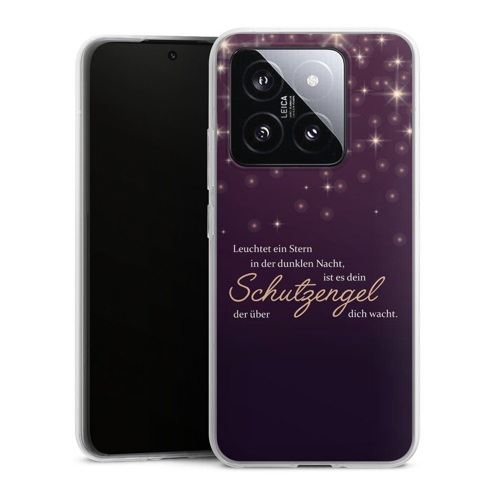 DeinDesign Handyhülle Schutzengel Sprüche Spruch Schutzengel, Xiaomi 14 Silikon Hülle Bumper Case Handy Schutzhülle Smartphone Cover