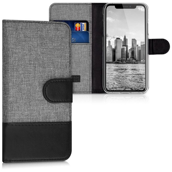 kwmobile Handyhülle Wallet Case für Apple iPhone X Hülle mit Ständer - Handyhülle Kartenfächer