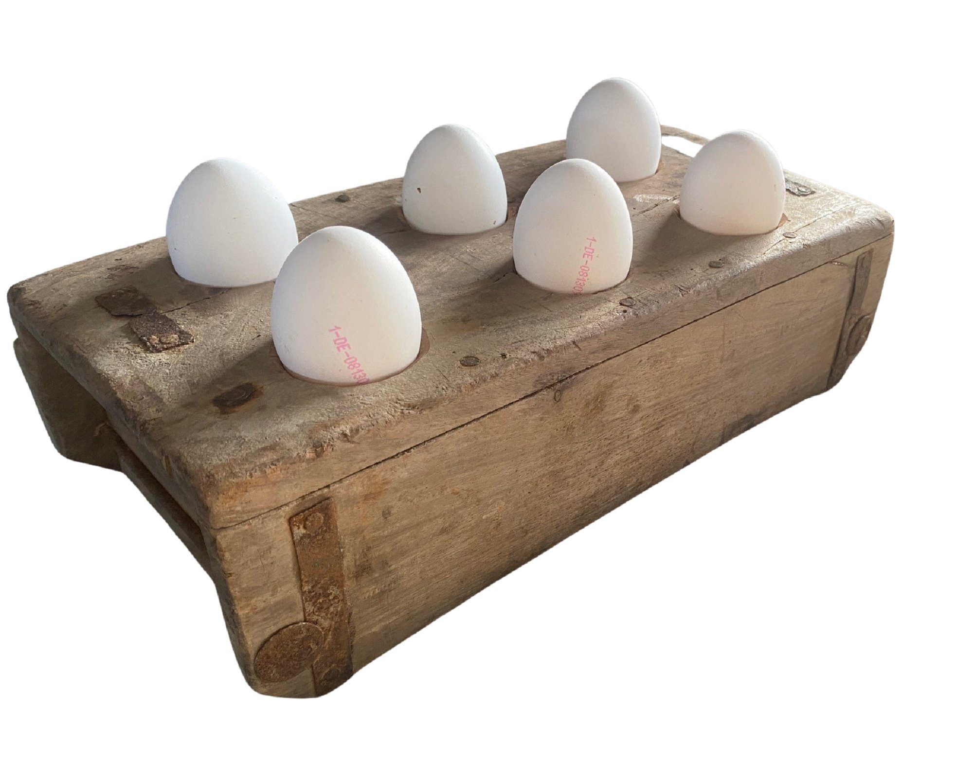 preiswert Rungassi Eierbecher alte Handarbeit Ziegelform Eierhalter Backste, einer (1-tlg), Holz, aus Unika
