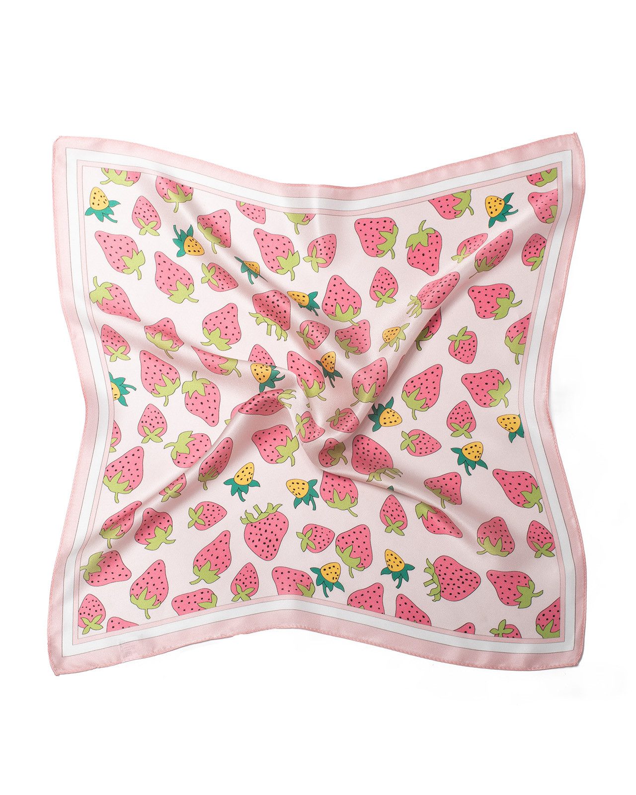 MayTree Seidentuch quadratisch Erdbeere 53x53cm rosa, Nickituch, Bandana-Sc günstig online kaufen