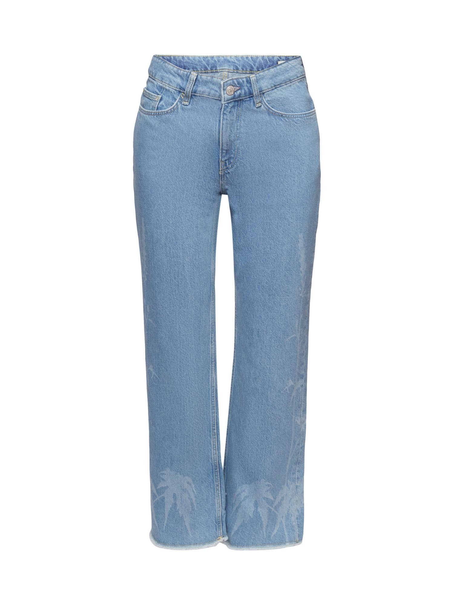 Esprit 7/8-Jeans Gemusterte verkürzte Jeans, 100 % Baumwolle