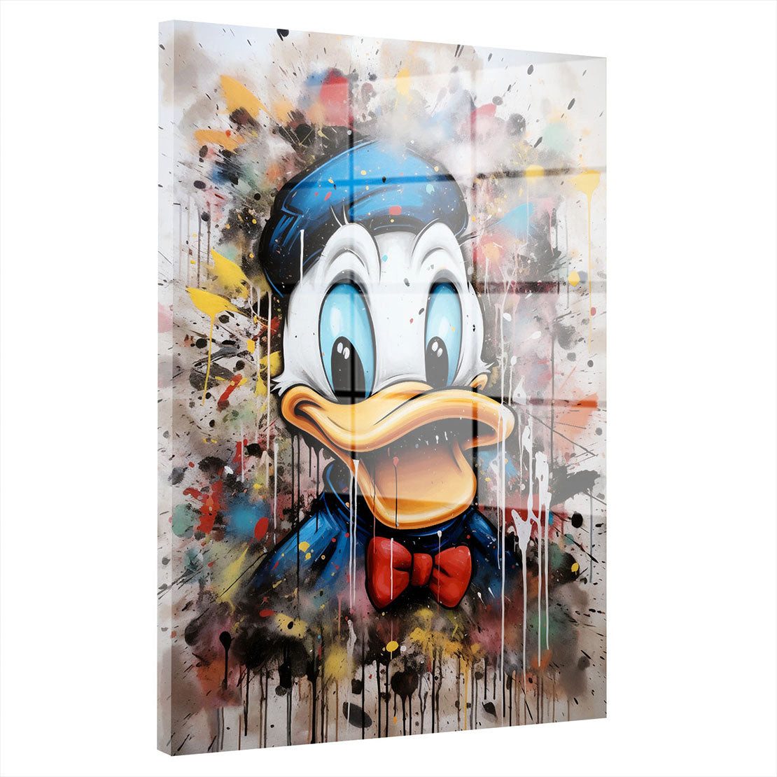 Acrylglasbild Abstrakt Pop Art Duck Portrait Acrylglas Wandbild Bild Wanddeko Wohnzi