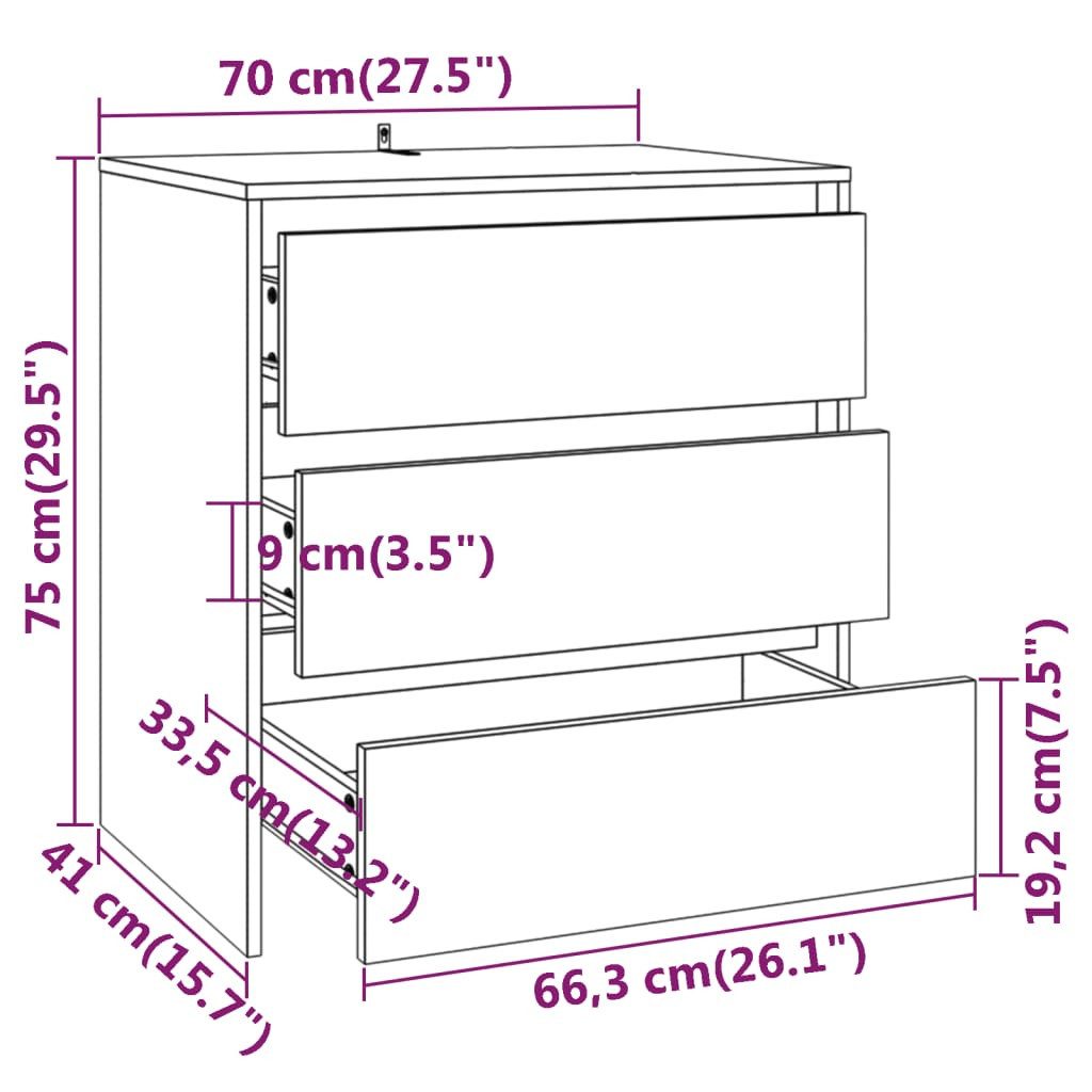 vidaXL Sideboard, 2-tlg. Kommode Sonoma-Eiche Holzwerkstoff