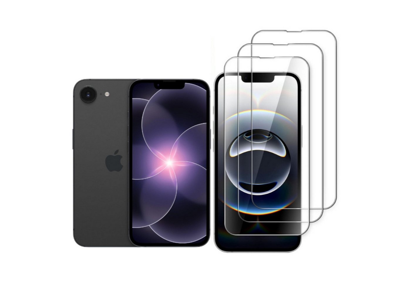 CLM-Tech Displayschutzglas 3X für iPhone 17e, Panzerglas Folie - Blasenfreie Anbringung und kratzfest -, 3 Stück, Anti-Fingerabdruck