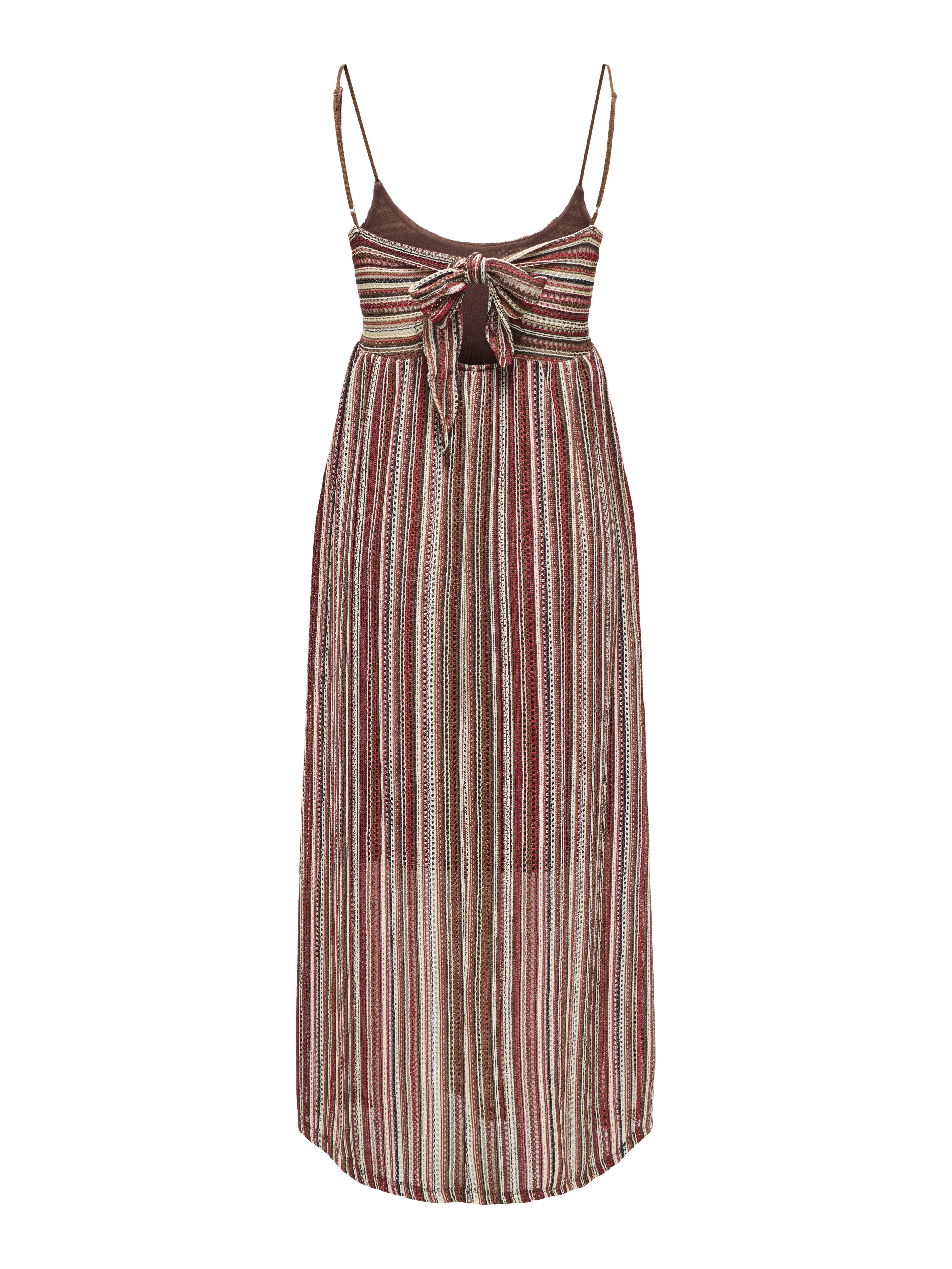ONLY Spaghettikleid ONLSANDY LONG DRESS JRS Materialmix, regular fit, V-Ausschnitt