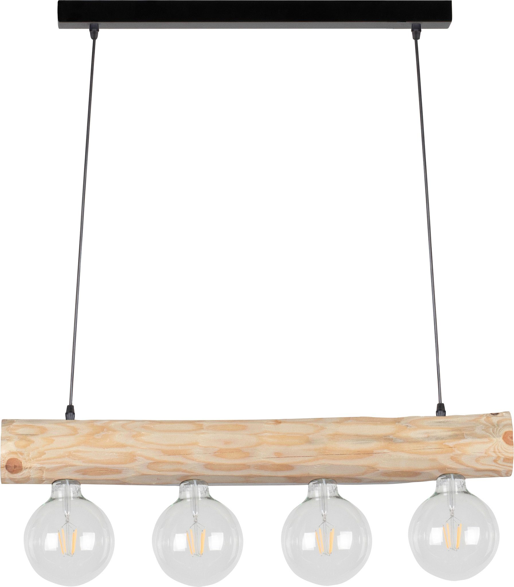 Kiefernholz Holzbalken Leuchtmittel aus Light massivem cm 8-12 wechselbar, SPOT Pendelleuchte Hängeleuchte, TRABO SIMPLE, Ø