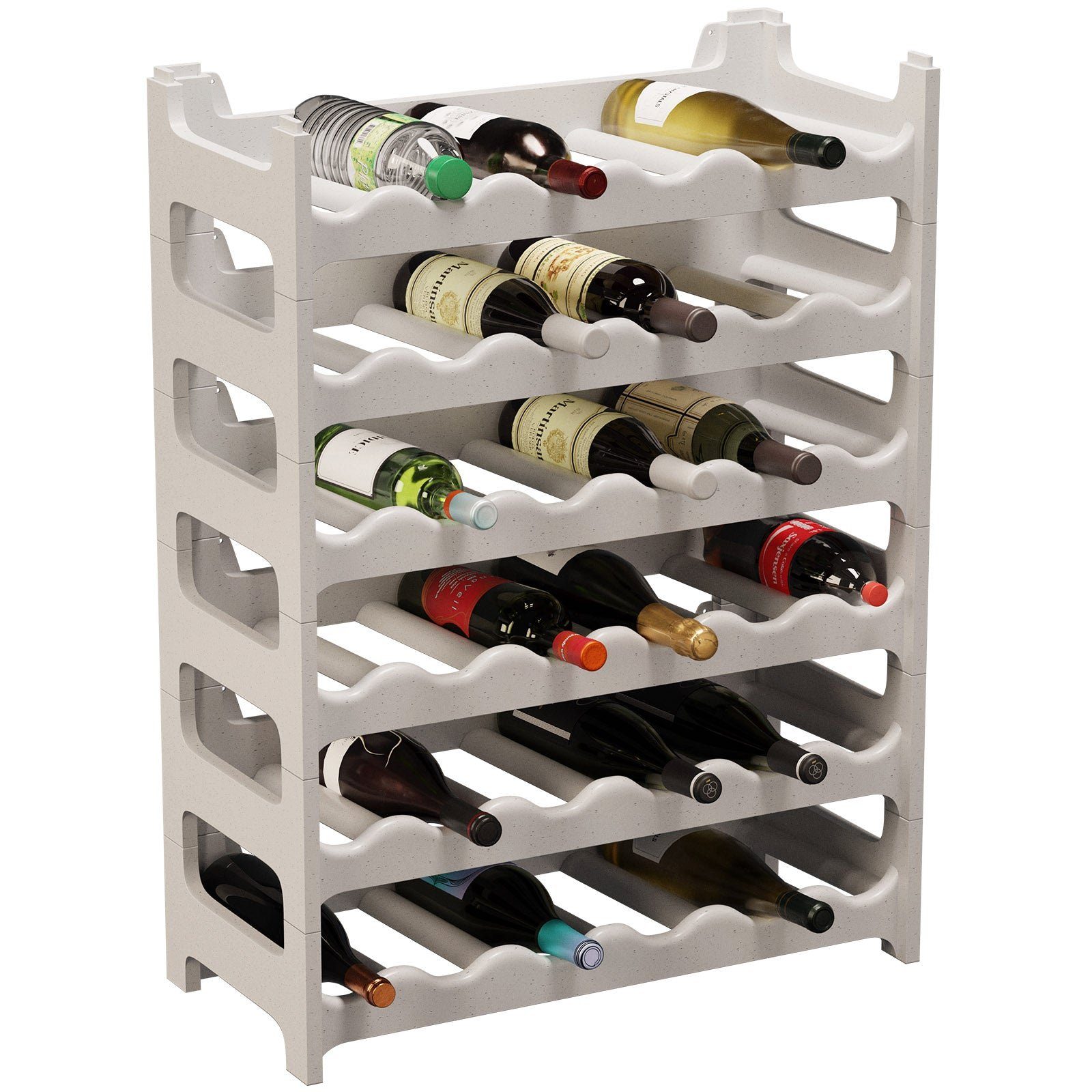 ARTECSIS Weinregal stapelbar I Flaschenregal aus Kunststoff I Granitgrau, 4 günstig online kaufen