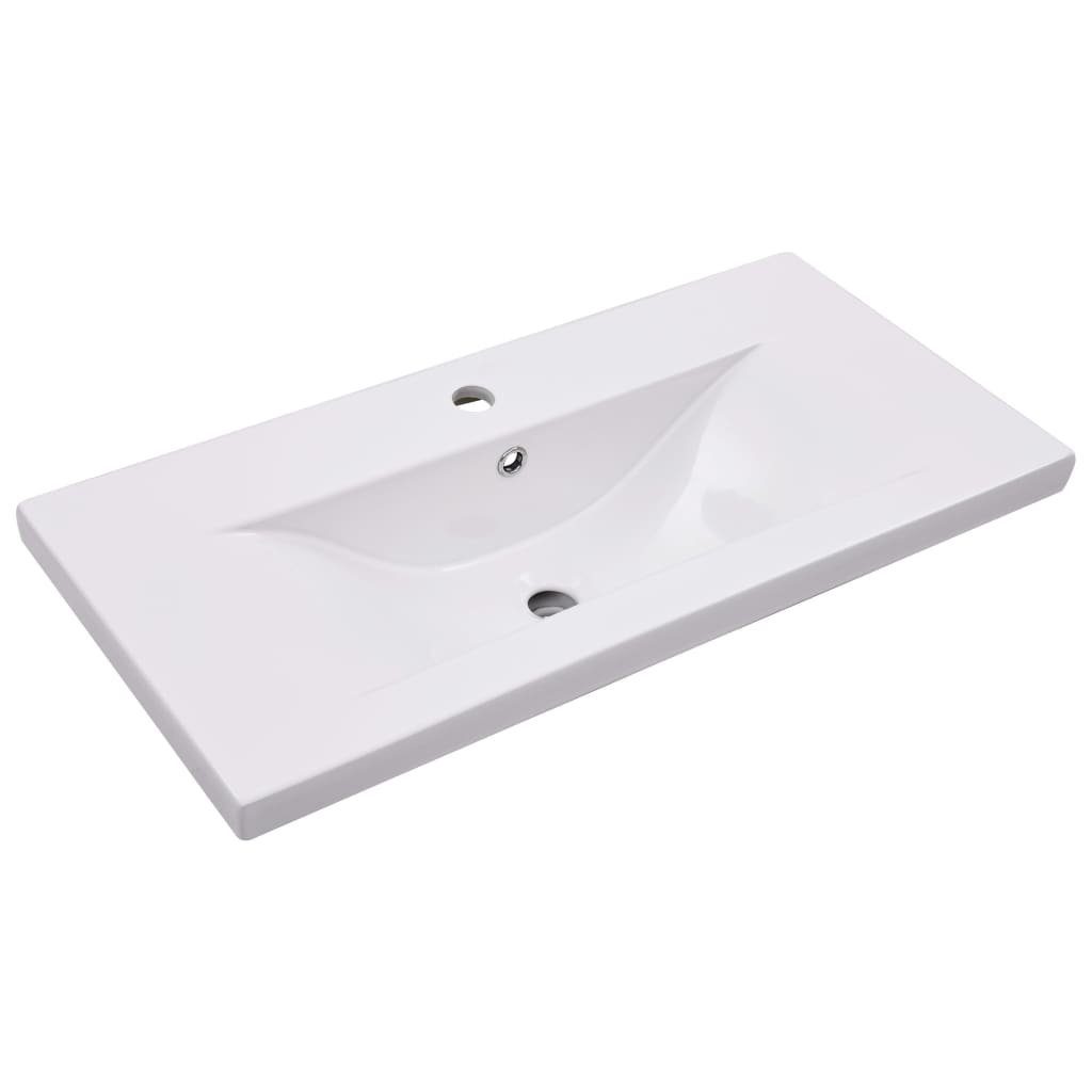 vidaXL Waschbecken Einbauwaschbecken 81x39,5x18,5 cm Keramik Weiß