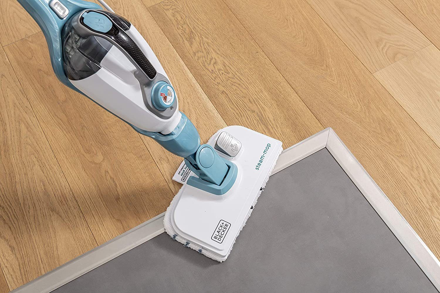 Black + Decker Dampfreiniger FSMH1321JSM Dampfwischer mit Handreiniger und Handschuh, AutoSelect Technologie, 180°drehbarer Reinigungsfuß