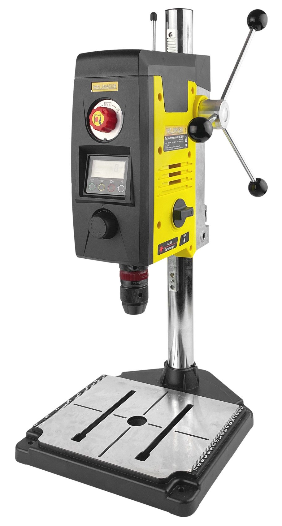 WELDINGER Tischbohrmaschine TB-2500 electronic 200-2500 U/min 800 W, 230 V, max. 2500,00 U/min