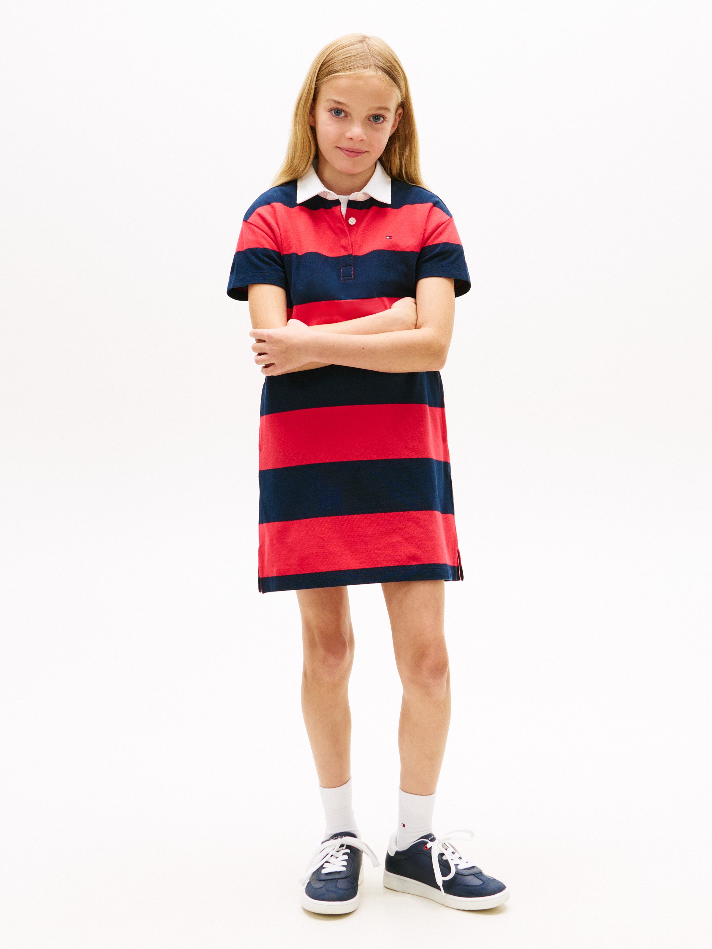 Tommy Hilfiger Polokleid RUGBY POLO DRESS SHORT SLEEVE Kinder bis 16 Jahre, Baumwoll-Piqué, regular fit