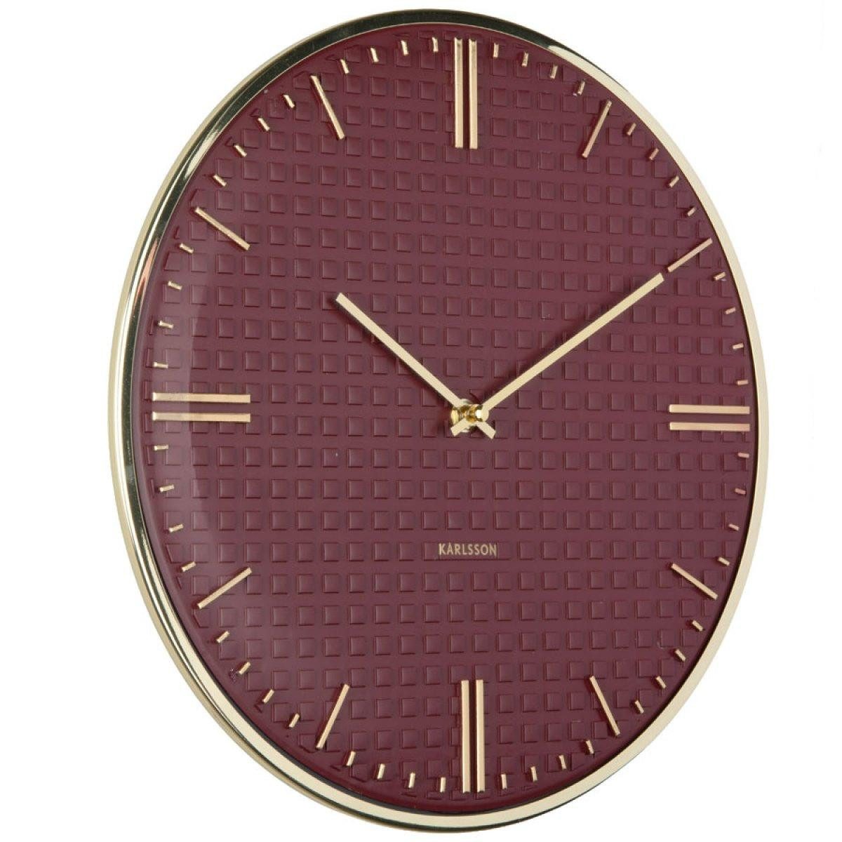 Karlsson Uhr Wanduhr Riqueza Burgunder Rot