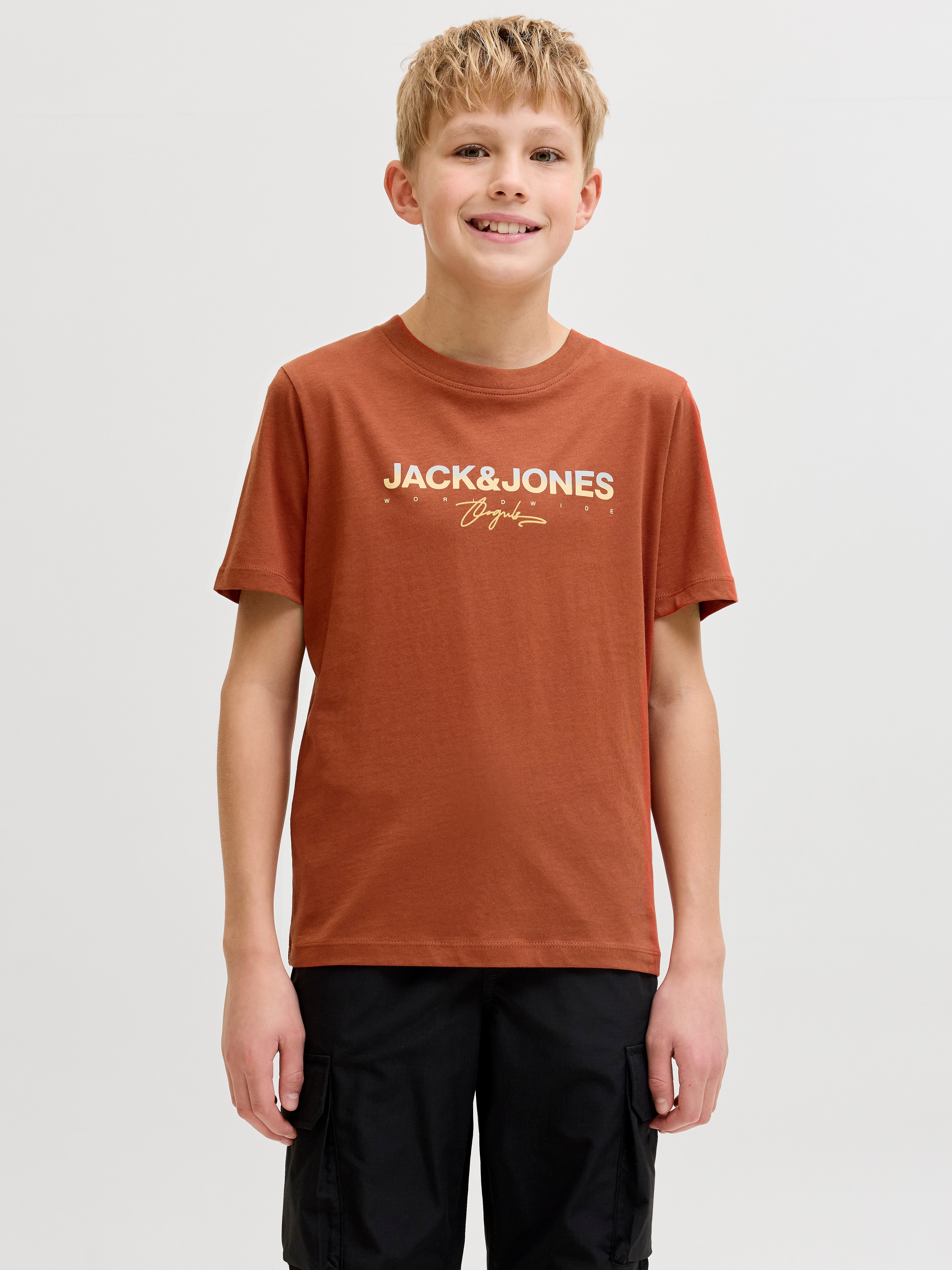 Jack & Jones Junior T-Shirt JORCANGGU mit Druck und angenehmem Tragegefühl bedruckt, modisch, regular fit, Single Jersey, Rundhals