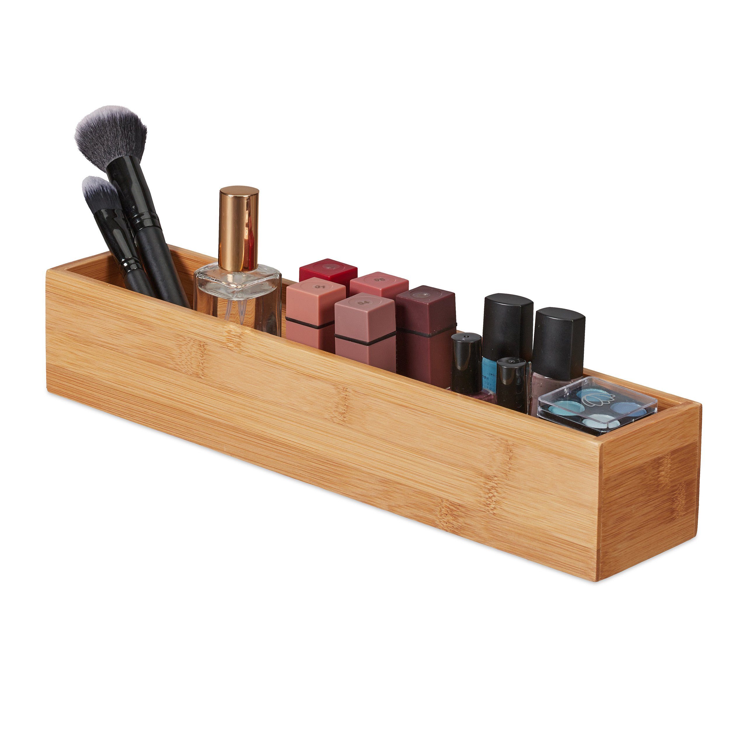 relaxdays Aufbewahrungsbox 2 x Bambus Box länglich günstig online kaufen