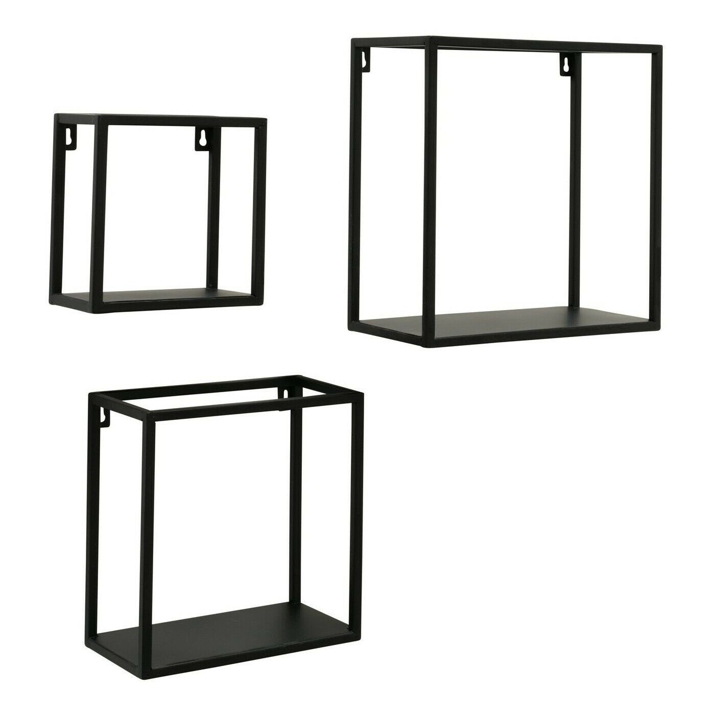 3er Set Wandregal Schwarz – Moderne Regale Zum Aufhängen Für Wohnzimmer, Bad, Küche
