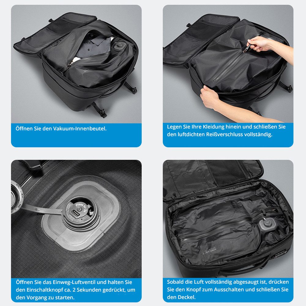 JASLIFE Reiserucksack Business Reiserucksack mit Vakuum-Kompression, Vakuum günstig online kaufen