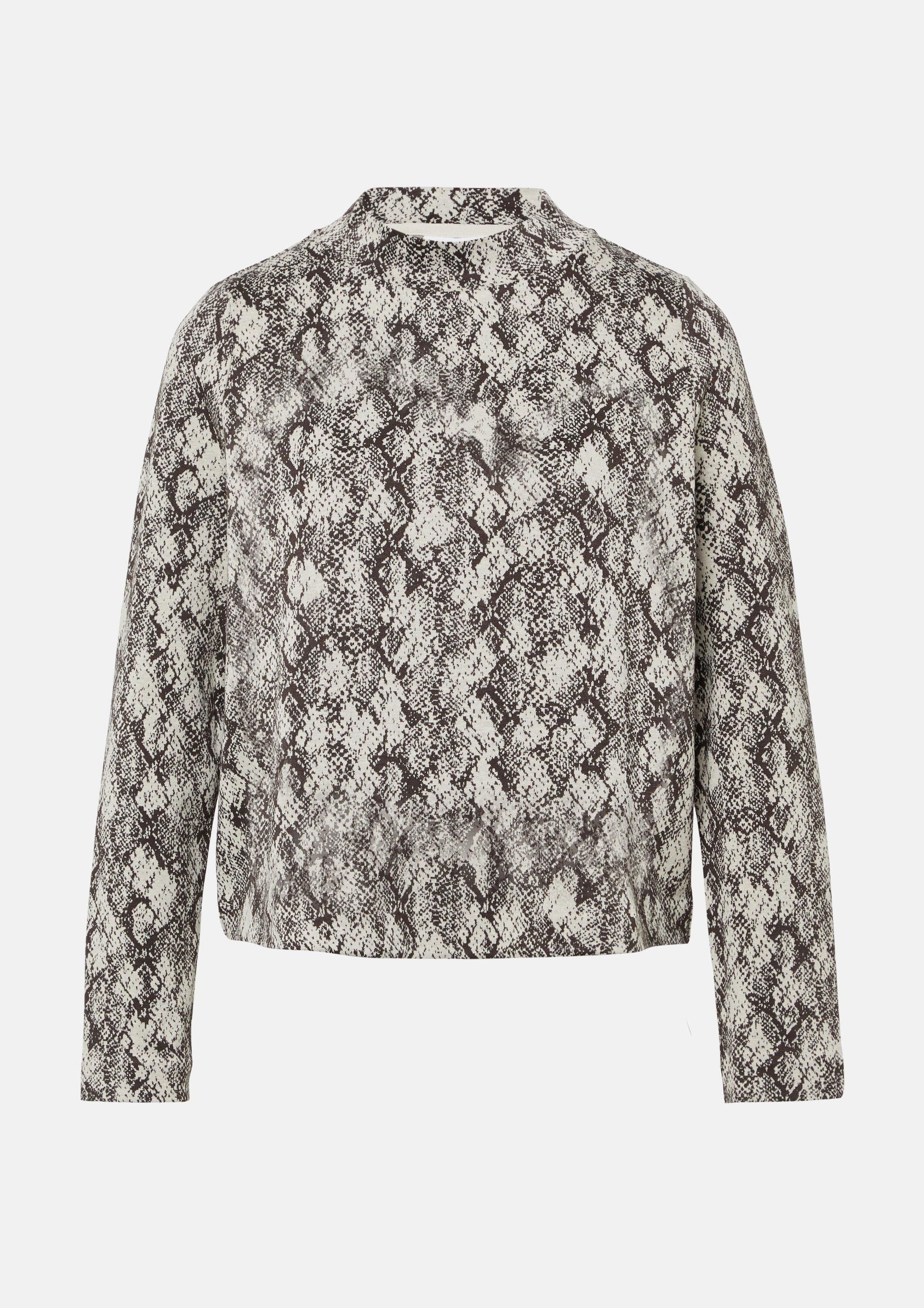 comma Sweatshirt Sweatshirt Jacquard-Pullover aus Jersey mit Animal-Print