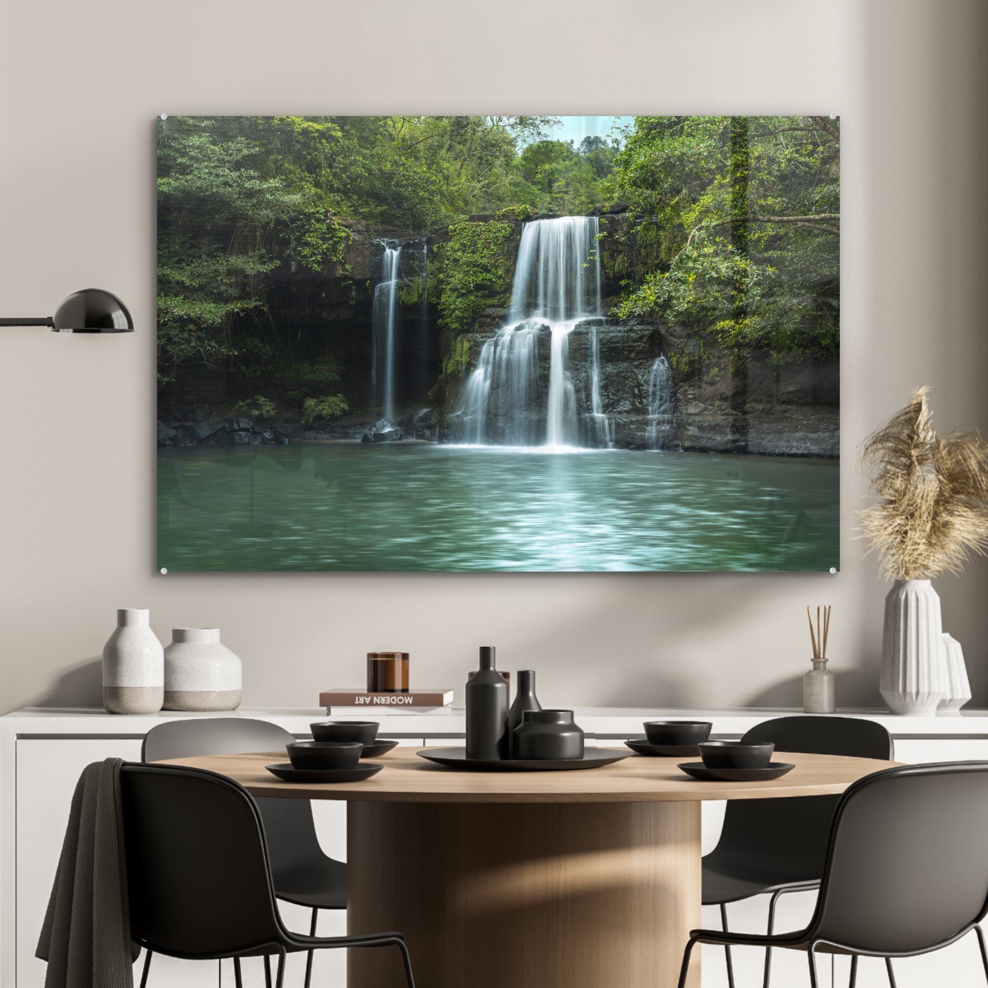 & (1 Thailand - Wohnzimmer Tropisch, Wasserfall Acrylglasbilder - Schlafzimmer MuchoWow St), Acrylglasbild